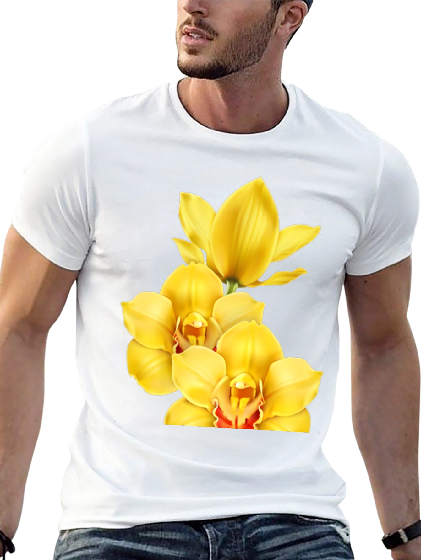 Orchid Graphic Tee - Stylish Black T-Shirt