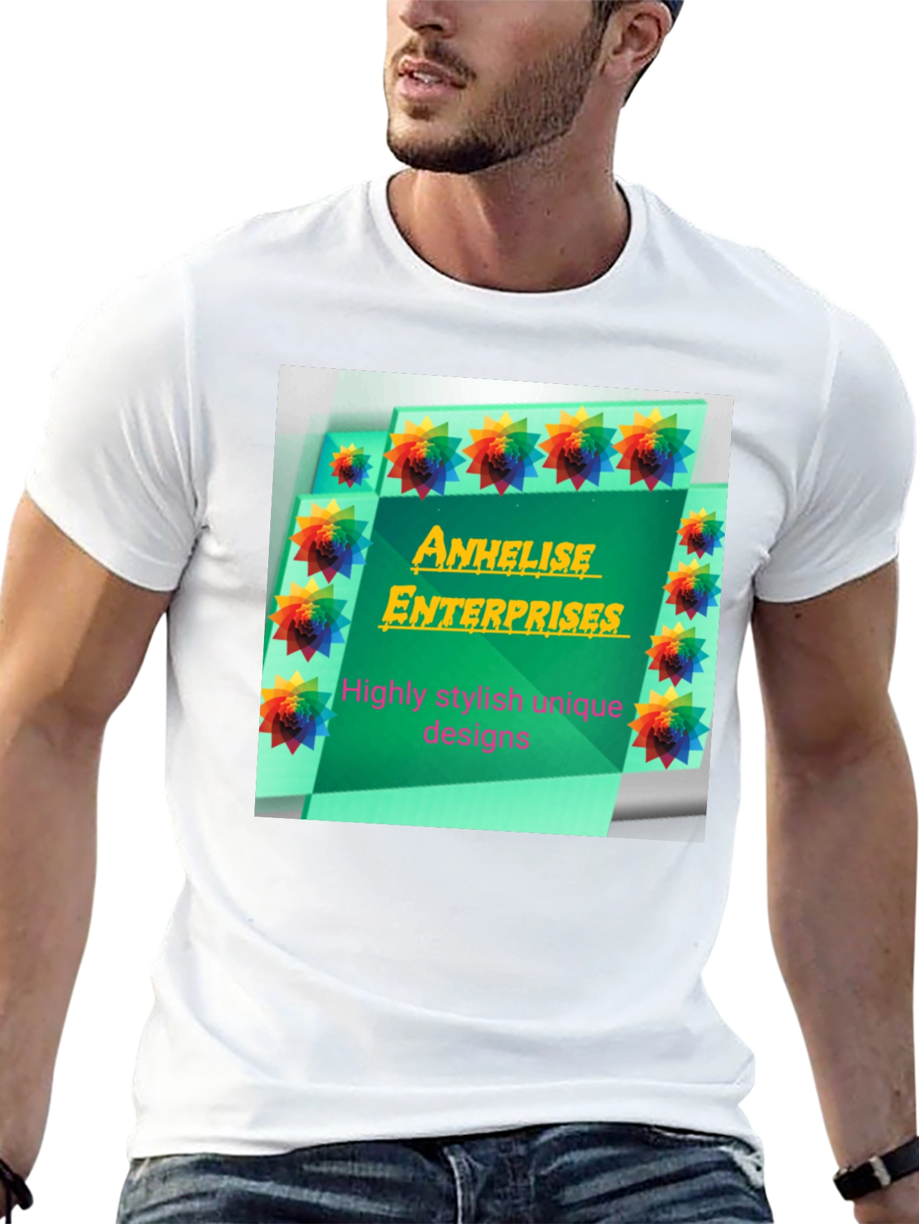 Stylish Black Tee with Anhelise Enterprises Design