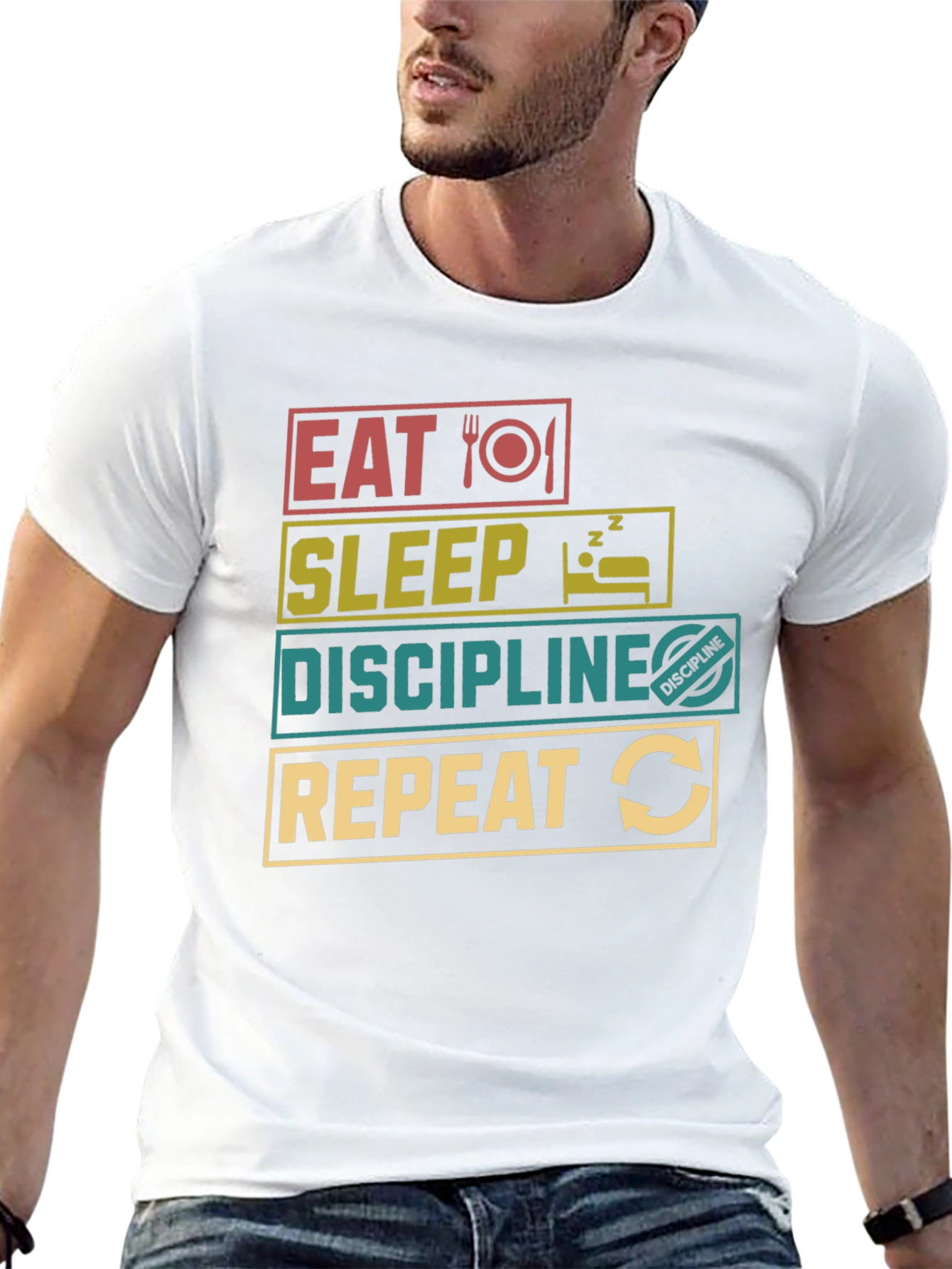 Eat Sleep Discipline Repeat Graphic T-Shirt