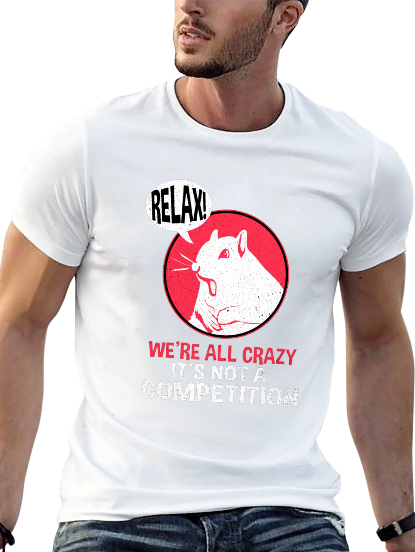 Relax! Crazy Squirrel Graphic Tee - Unisex Cotton T-Shirt