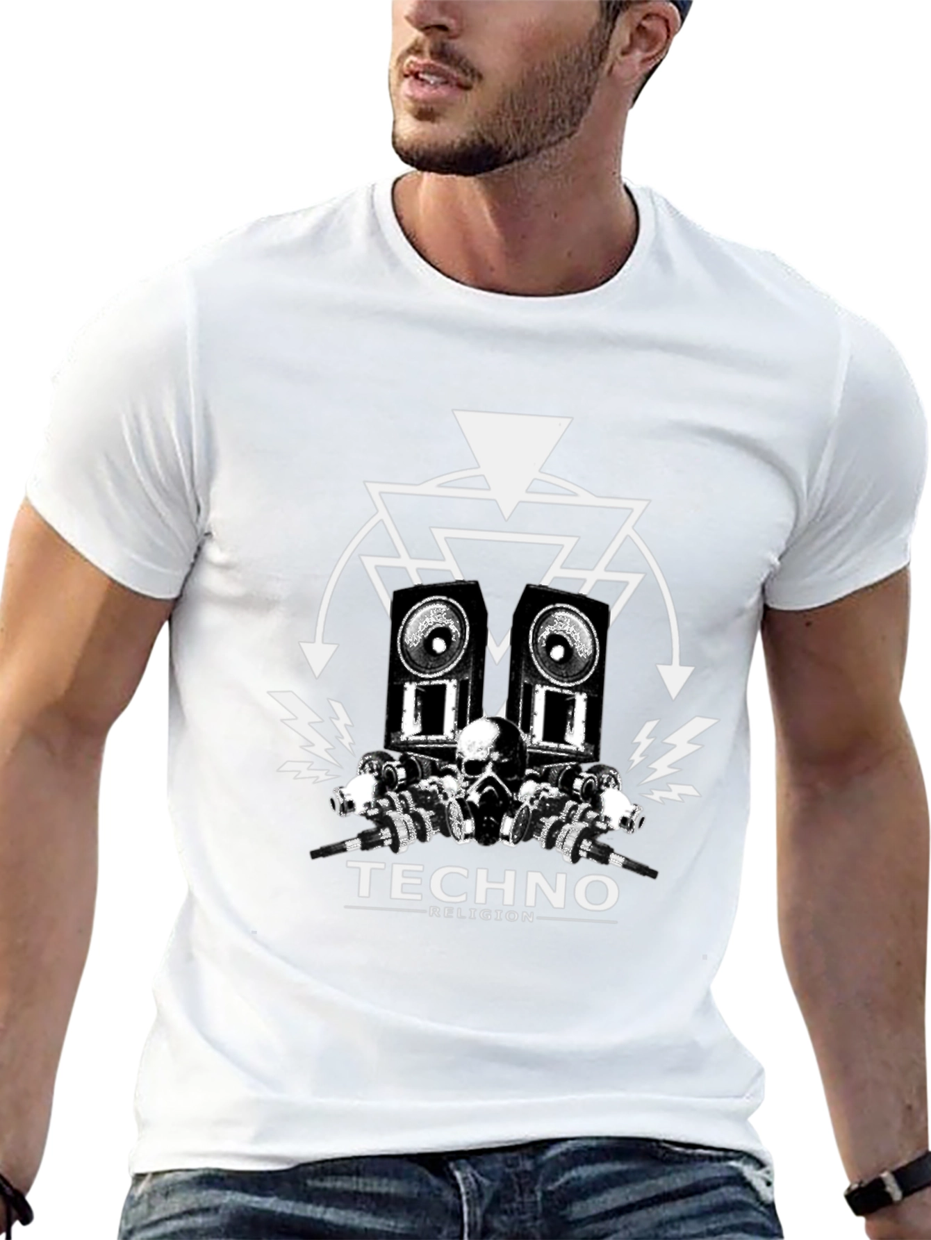 Techno Religion Black Graphic T-Shirt