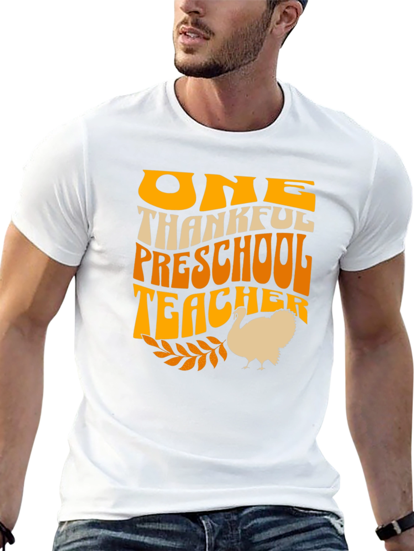 One Thankful Preschool Teacher Thanksgiving T-Shirt