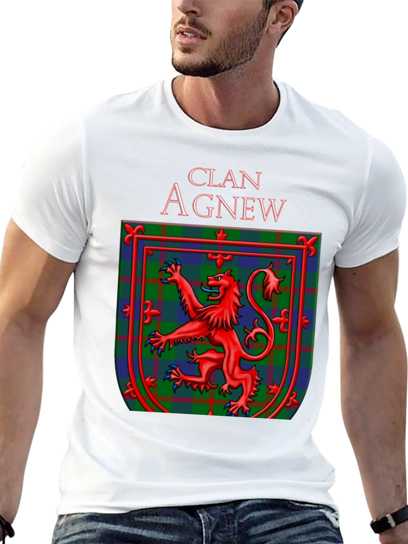 Clan Agnew Scottish Lion Crest Black T-Shirt
