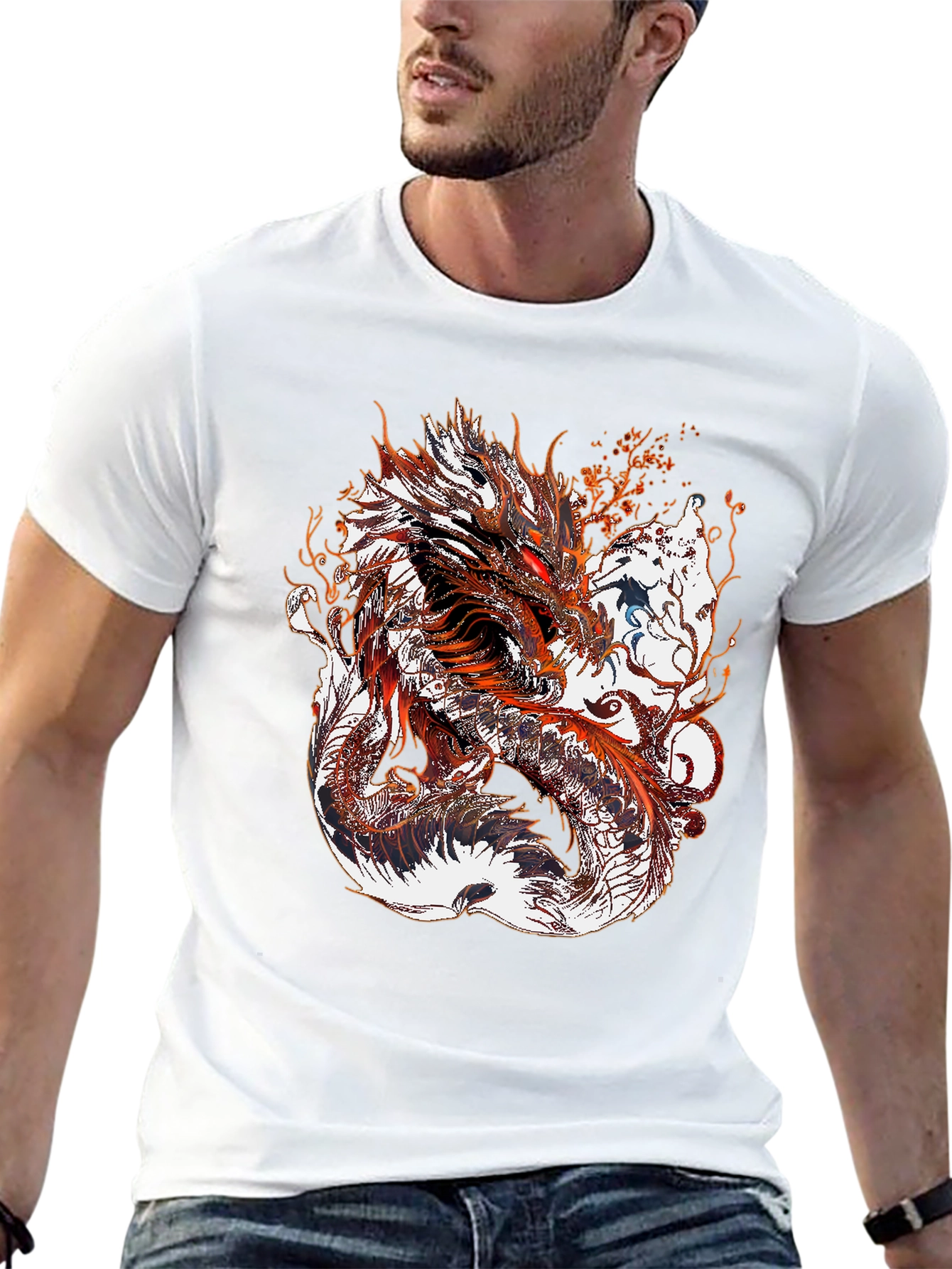 Dragon Graphic Print T-Shirt