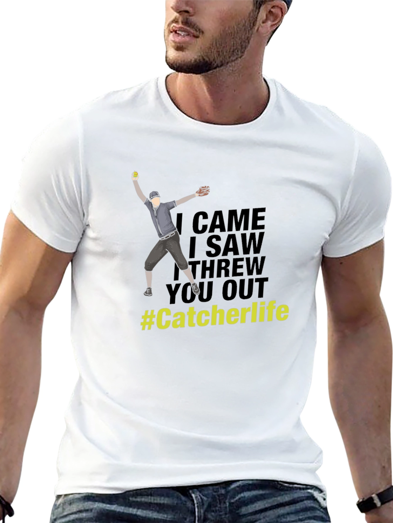 Catcher Life T-Shirt - Baseball Throw Graphic Tee