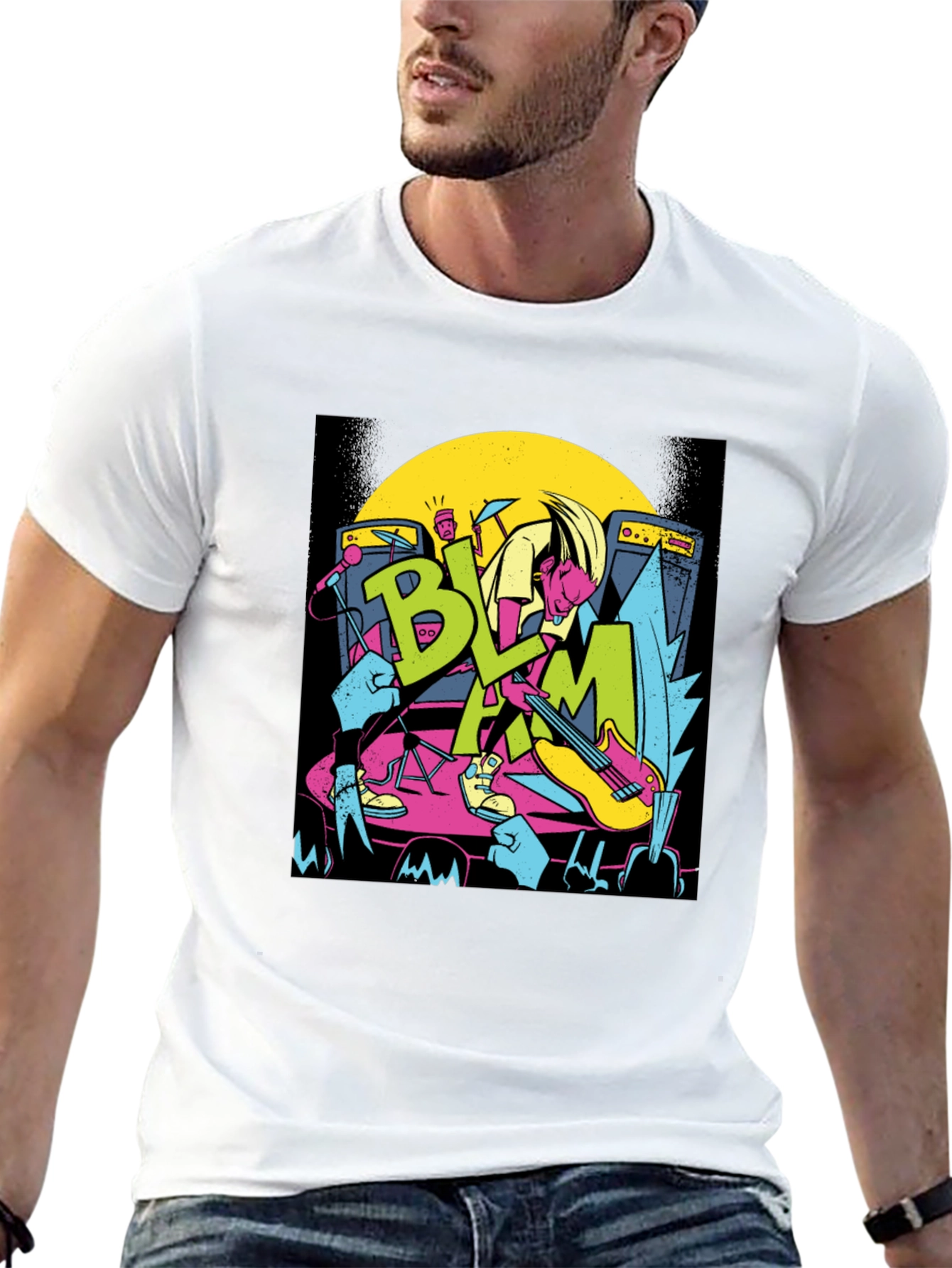 Retro Rock Band Tee - BLAM Concert T-Shirt