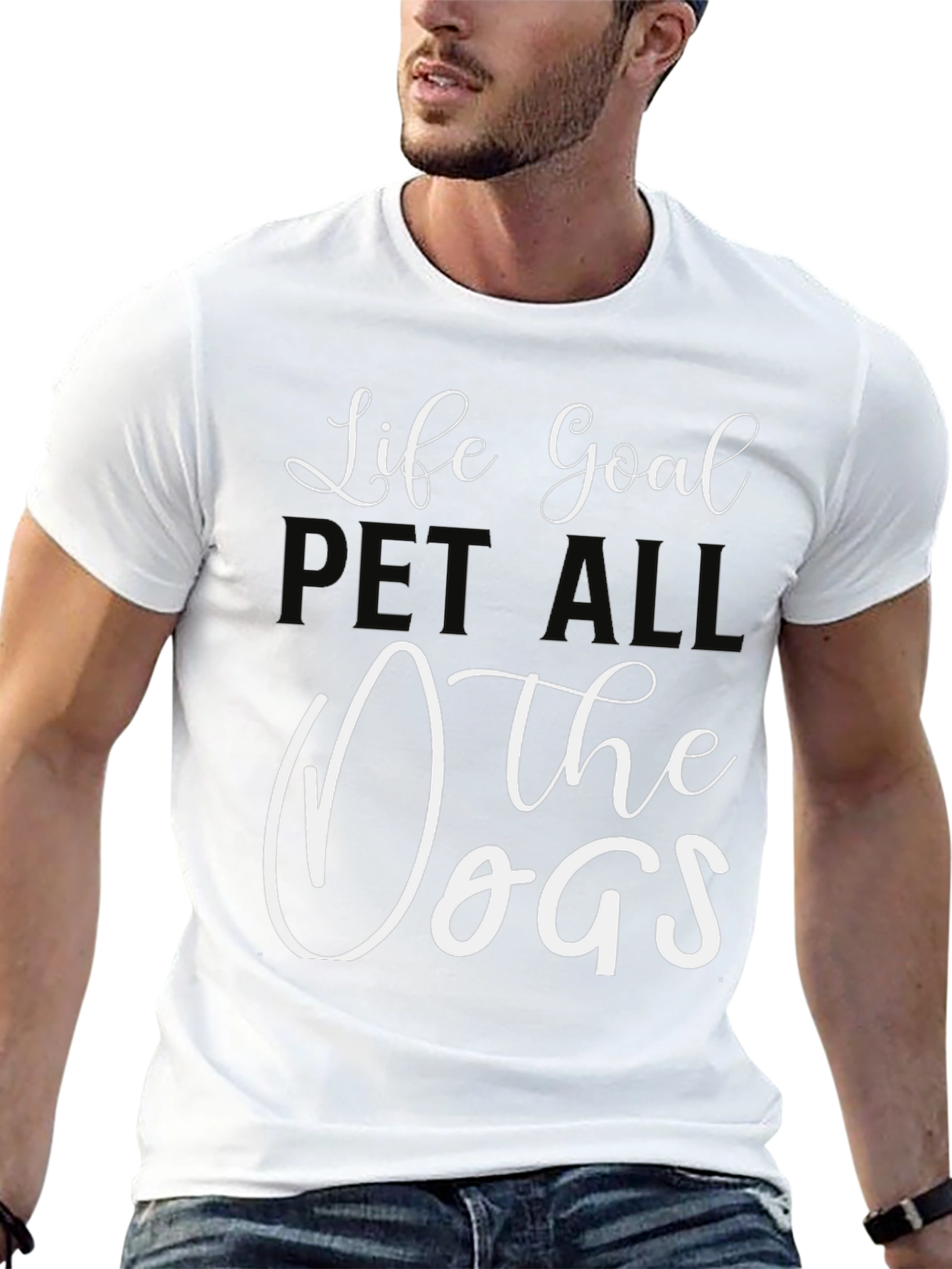 Life Goal: Pet All the Dogs Black T-Shirt