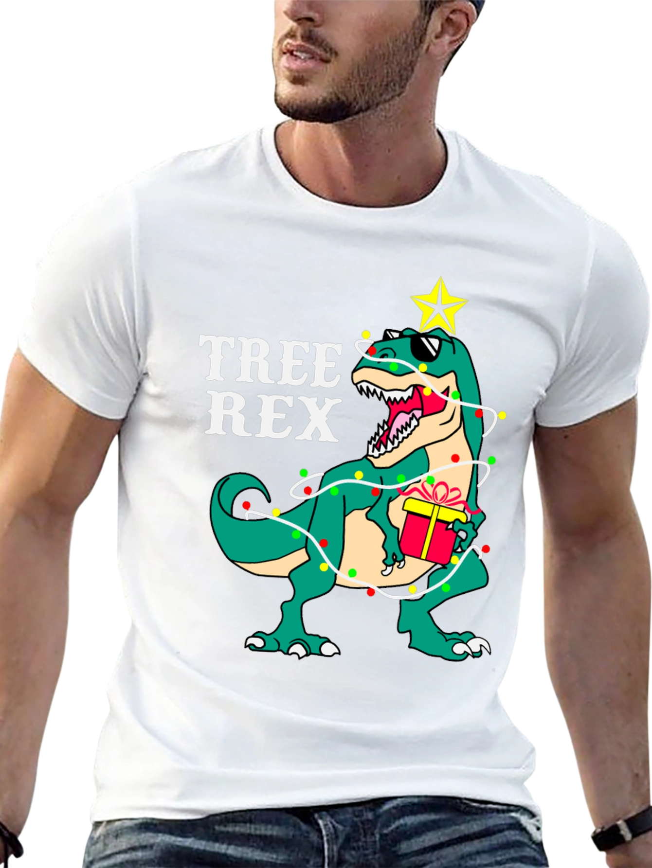 Tree Rex T-Shirt - Dinosaur Christmas Tee