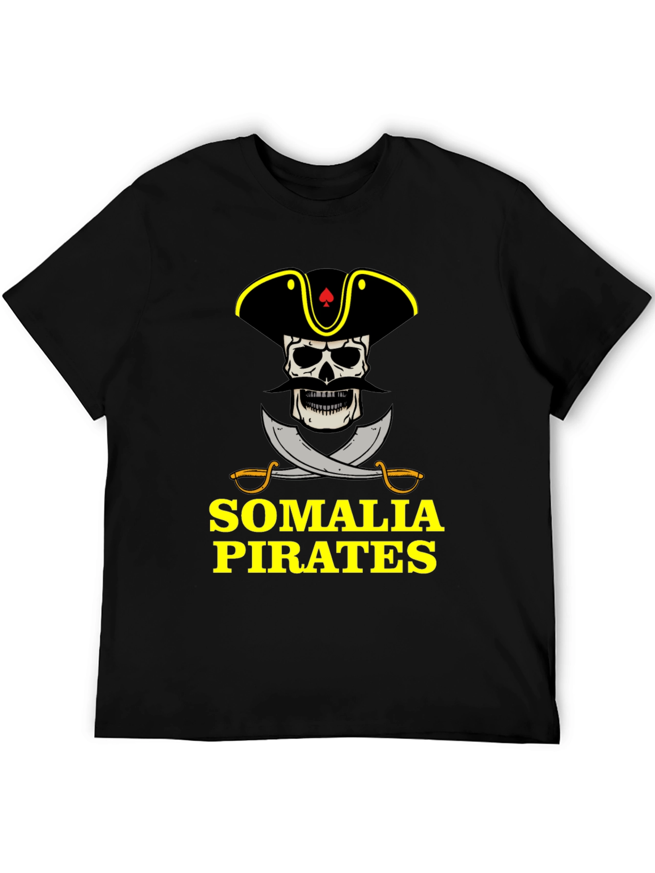 Somalia Pirates T-Shirt - Skull & Swords Design