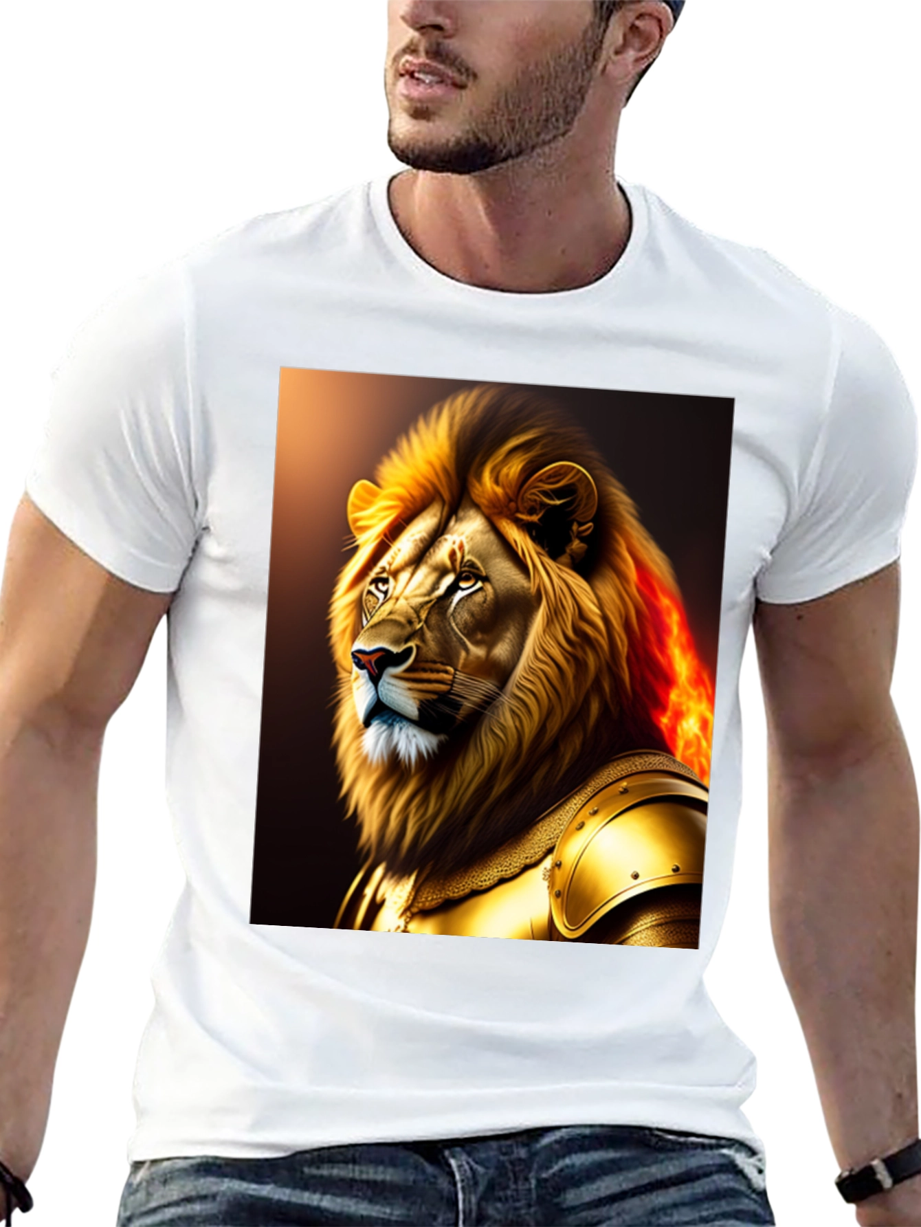 Lion Knight Graphic Black T-Shirt