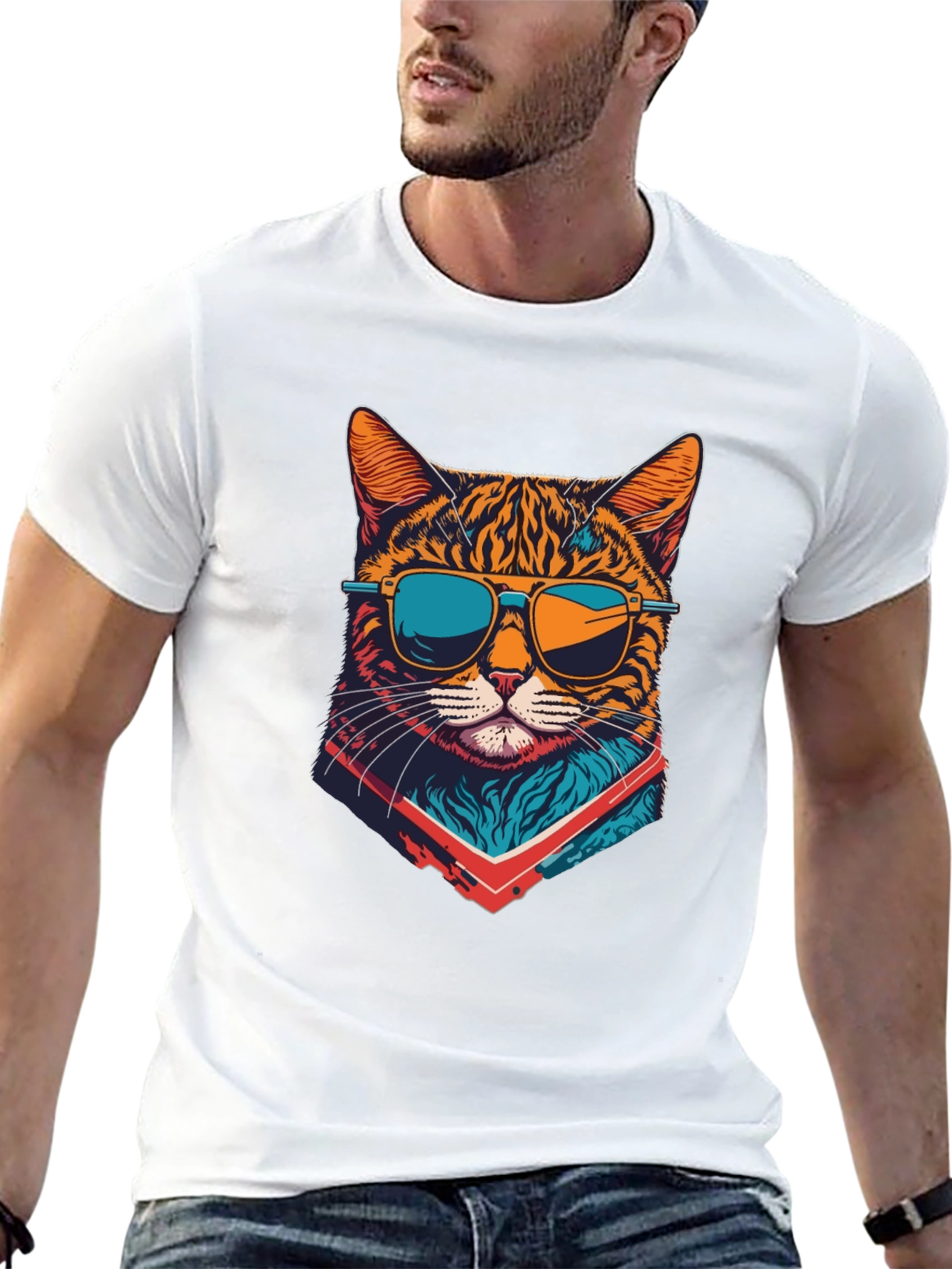 Cool Cat Graphic Tee - Black T-Shirt