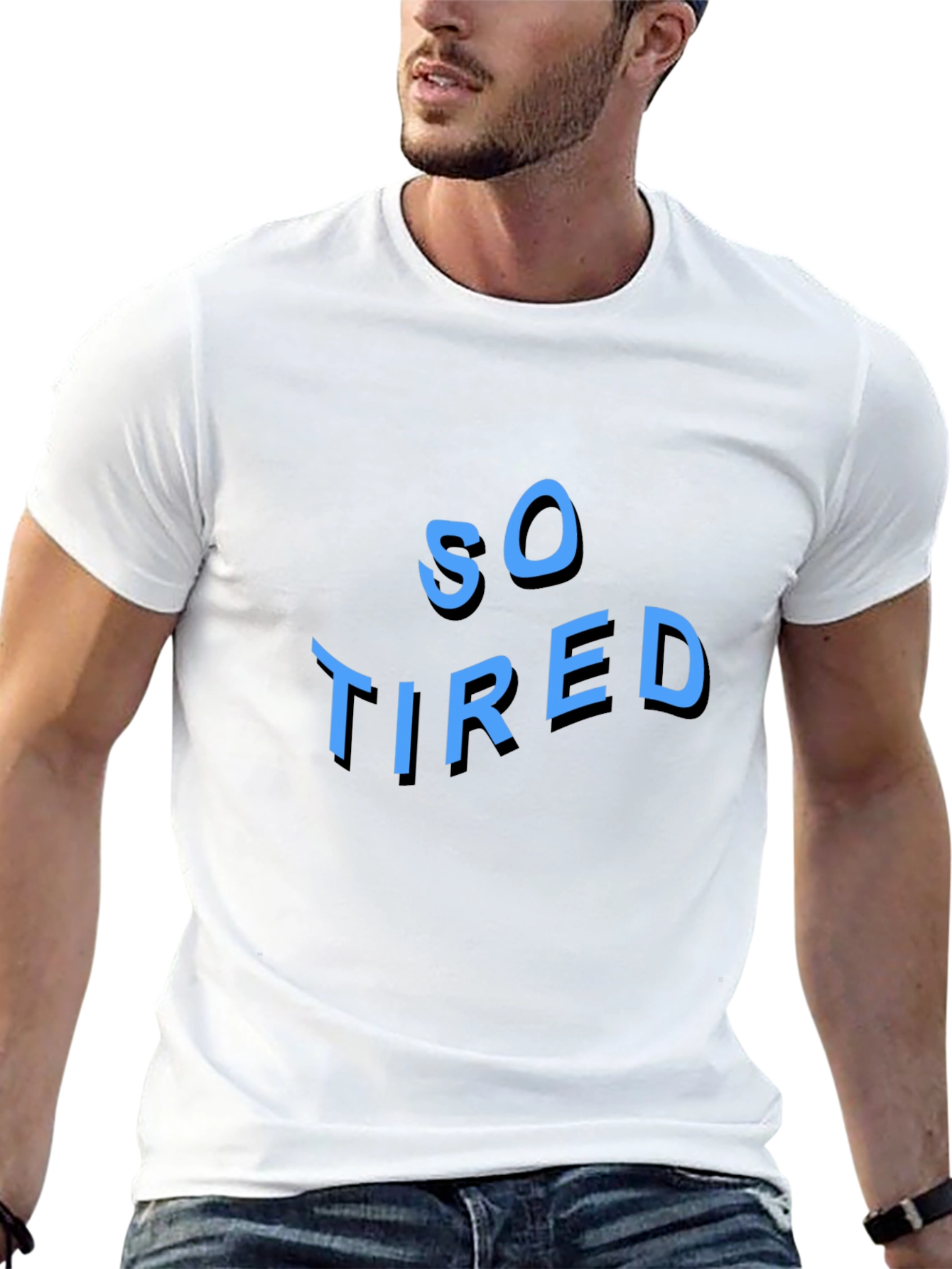 So Tired Graphic Tee - Black