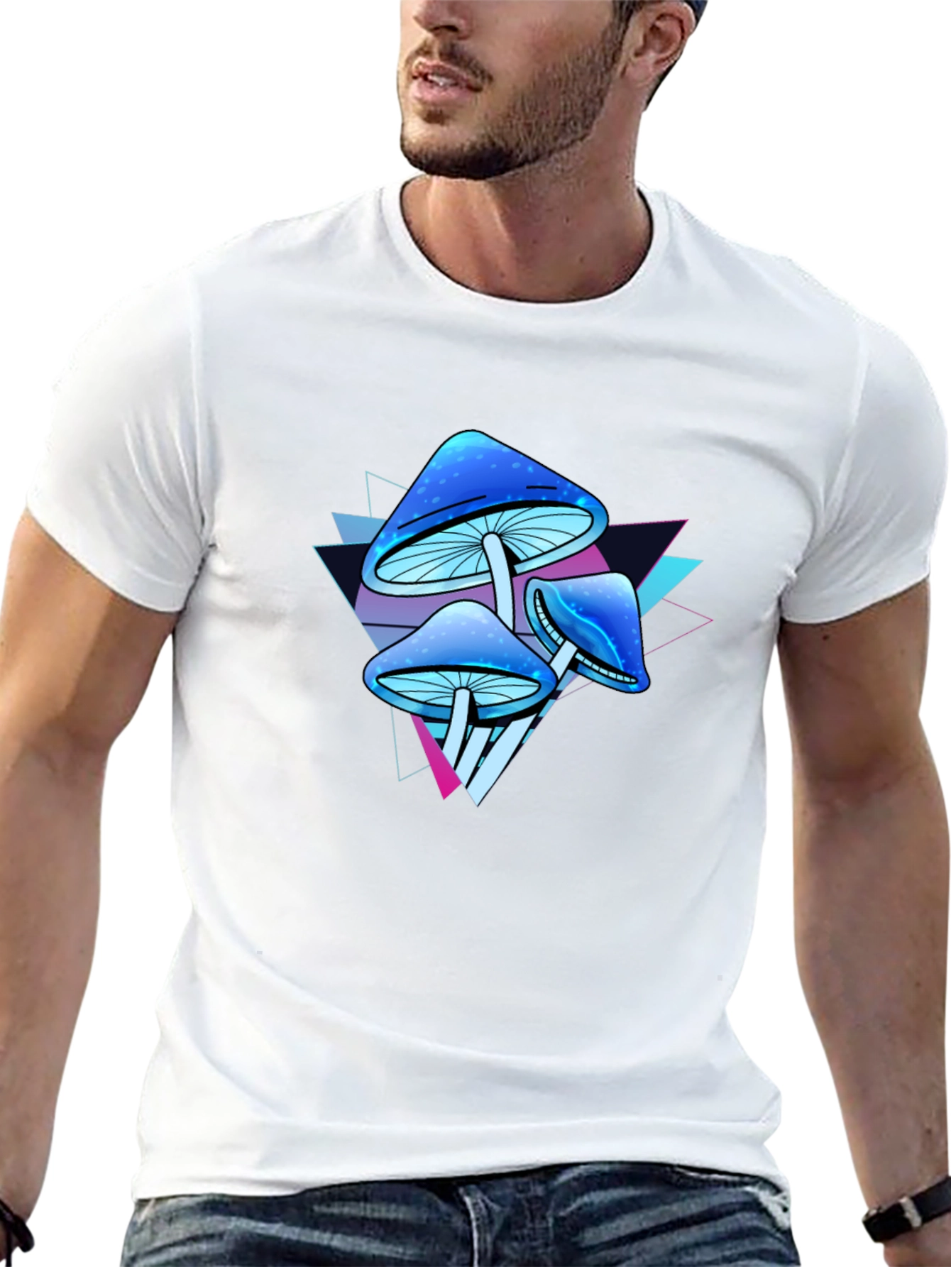Blue Mushroom Graphic Tee