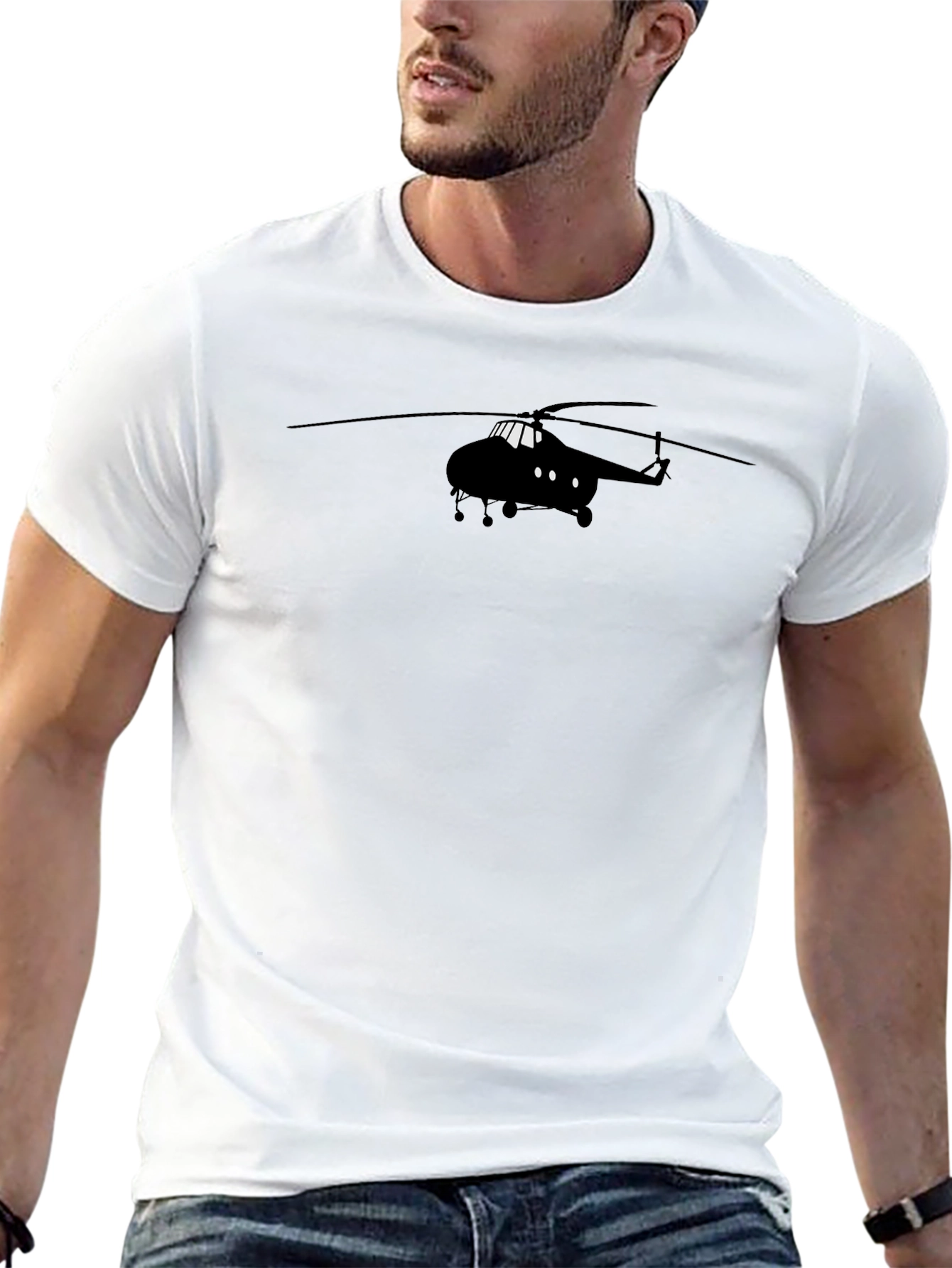 Black Helicopter Graphic T-Shirt
