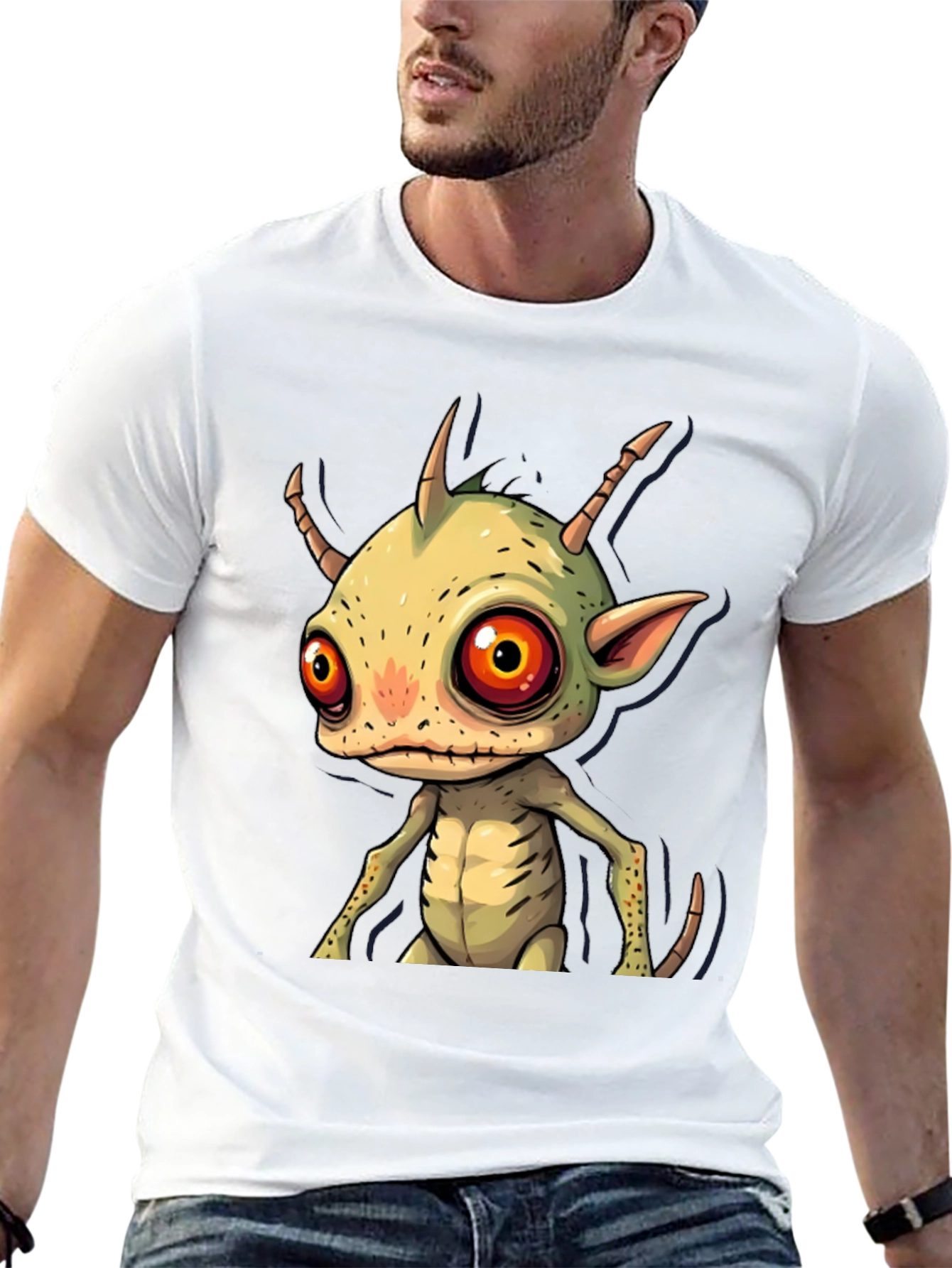 Cartoon Alien Graphic T-Shirt