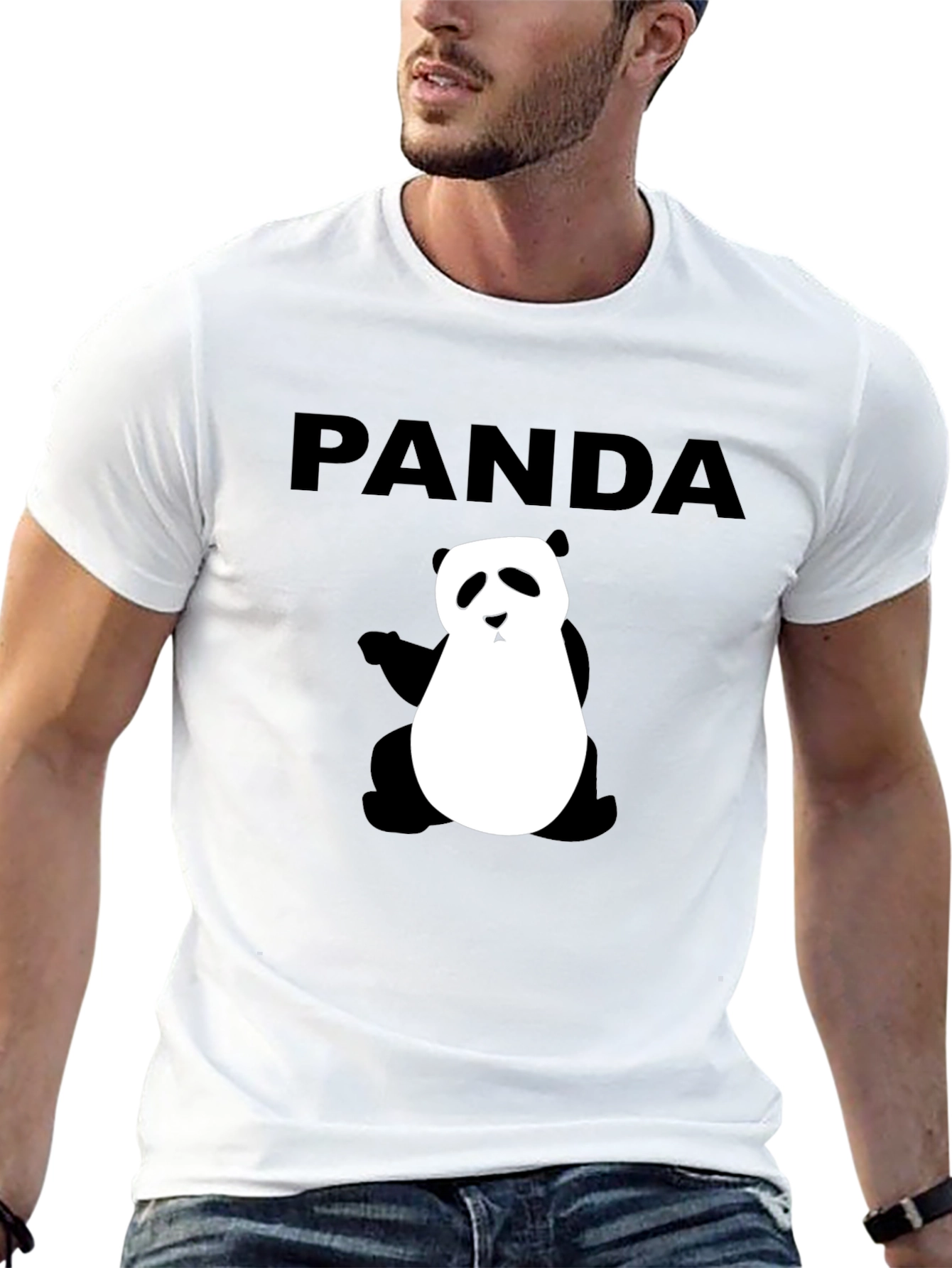 PANDA Graphic Print Black T-Shirt