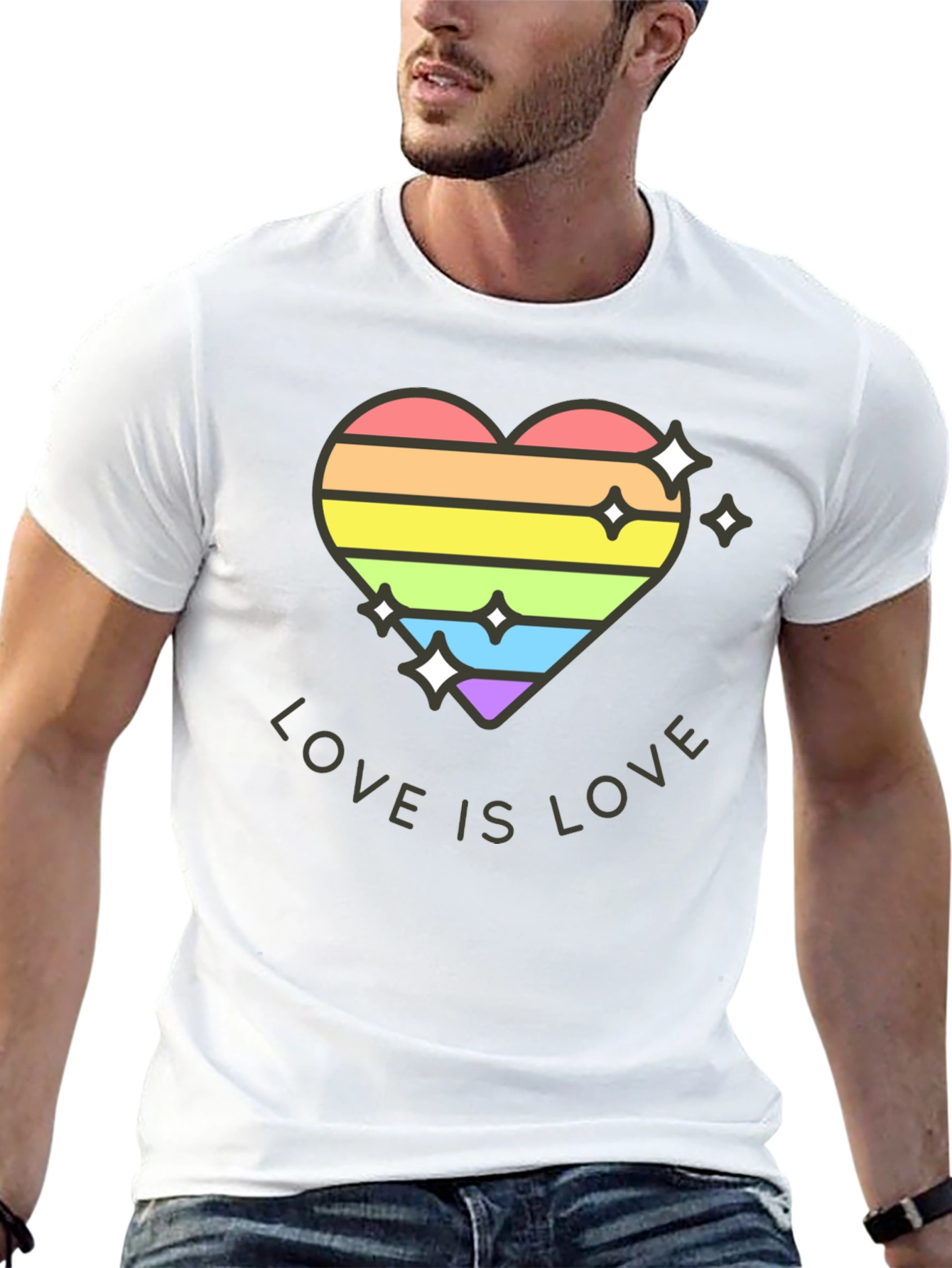 Love is Love Rainbow Heart Tee