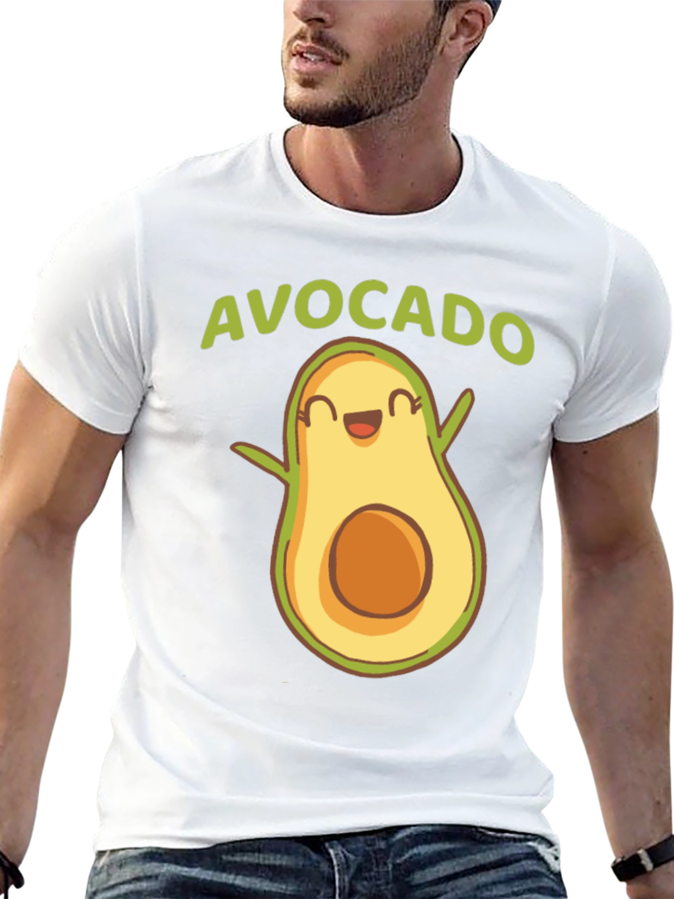 Cute Avocado Graphic Tee - Fun Foodie T-Shirt