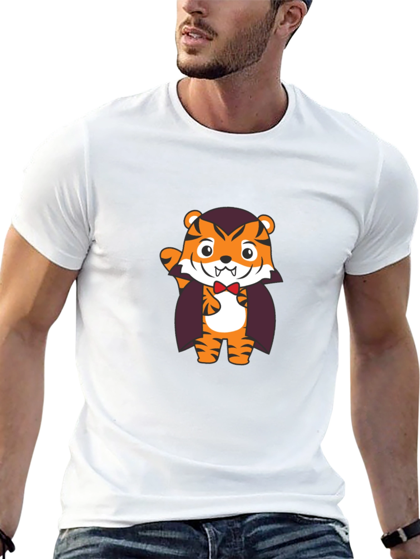 Cute Tiger Vampire Graphic T-Shirt