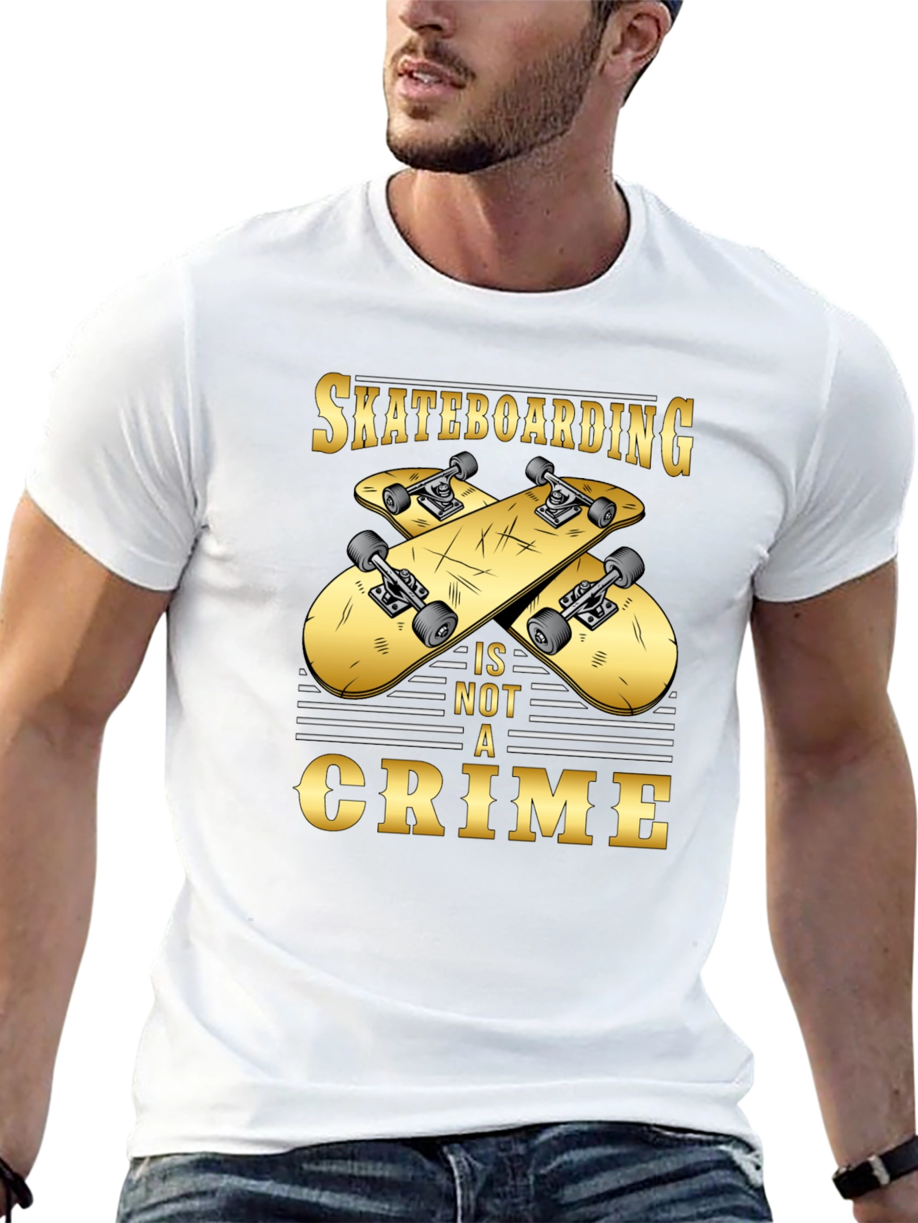 Skateboarding is Not a Crime Graphic Tee