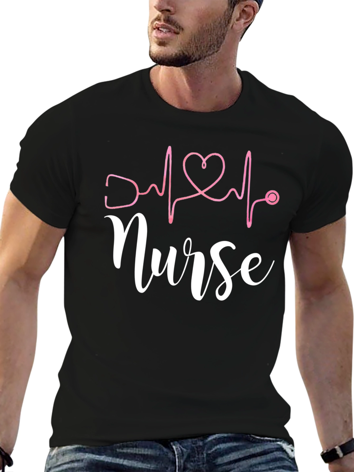 Nurse Heartbeat T-Shirt - Black