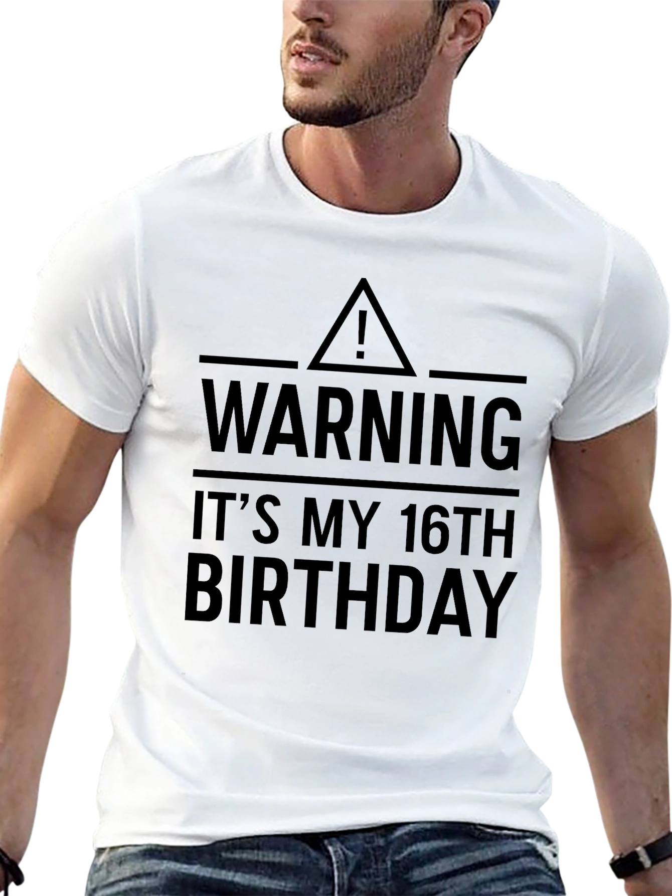 Warning 16th Birthday Black Graphic T-Shirt