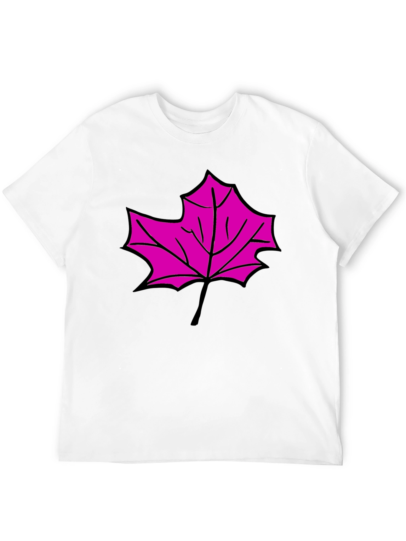 Maple Leaf Graphic T-Shirt - Black Cotton Blend