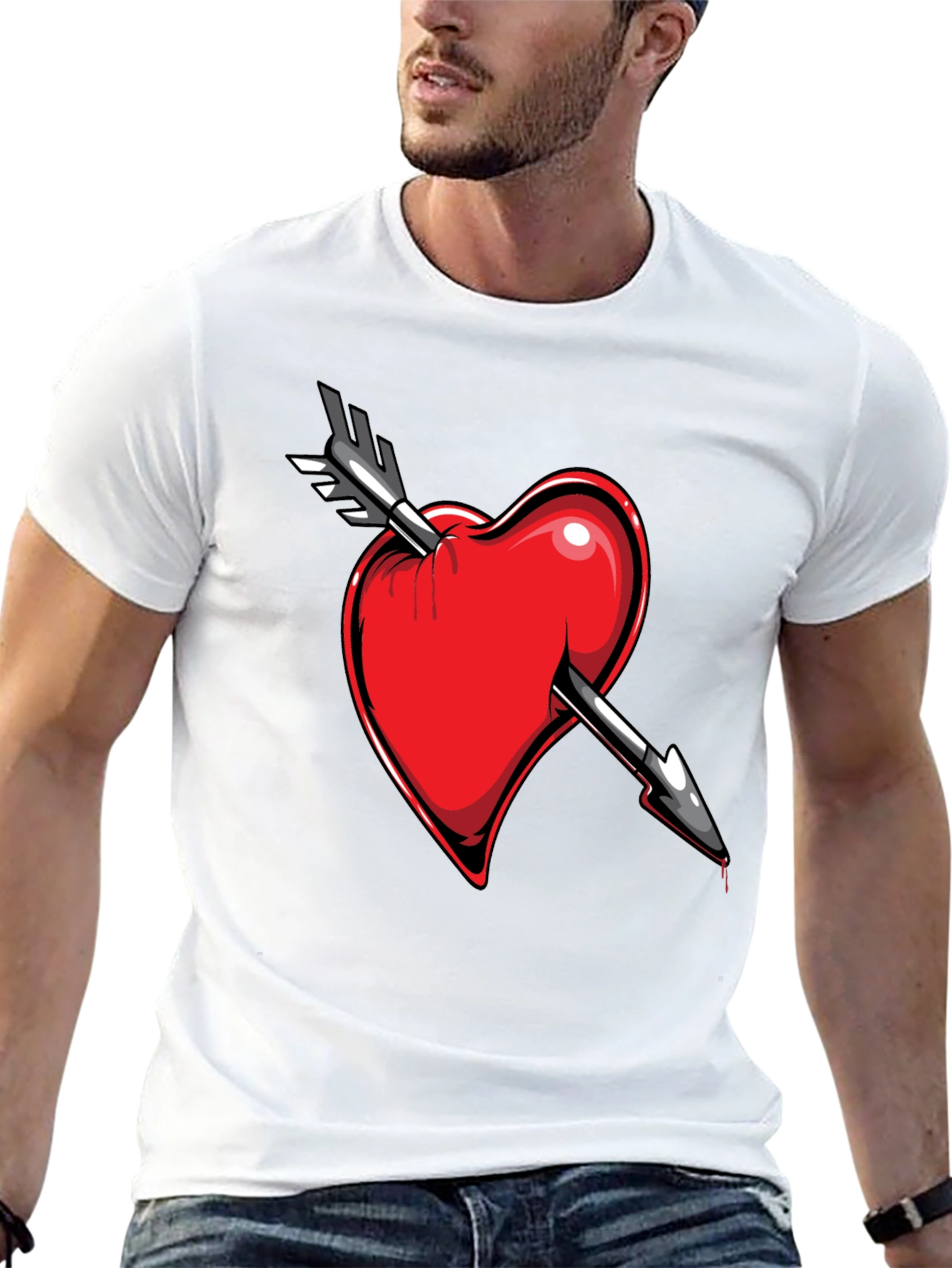 Heart Arrow Tee - Stylish Graphic T-Shirt