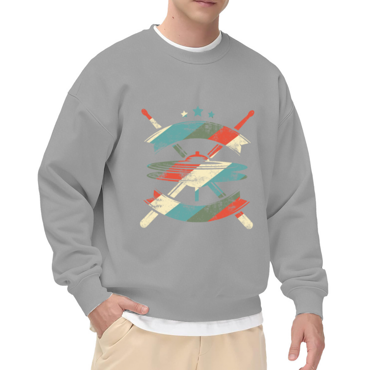 Vintage Distressed Baseball & Cross Graphic ԲÁìÎÀÒ - Unique Design Pullover Sweatshirt