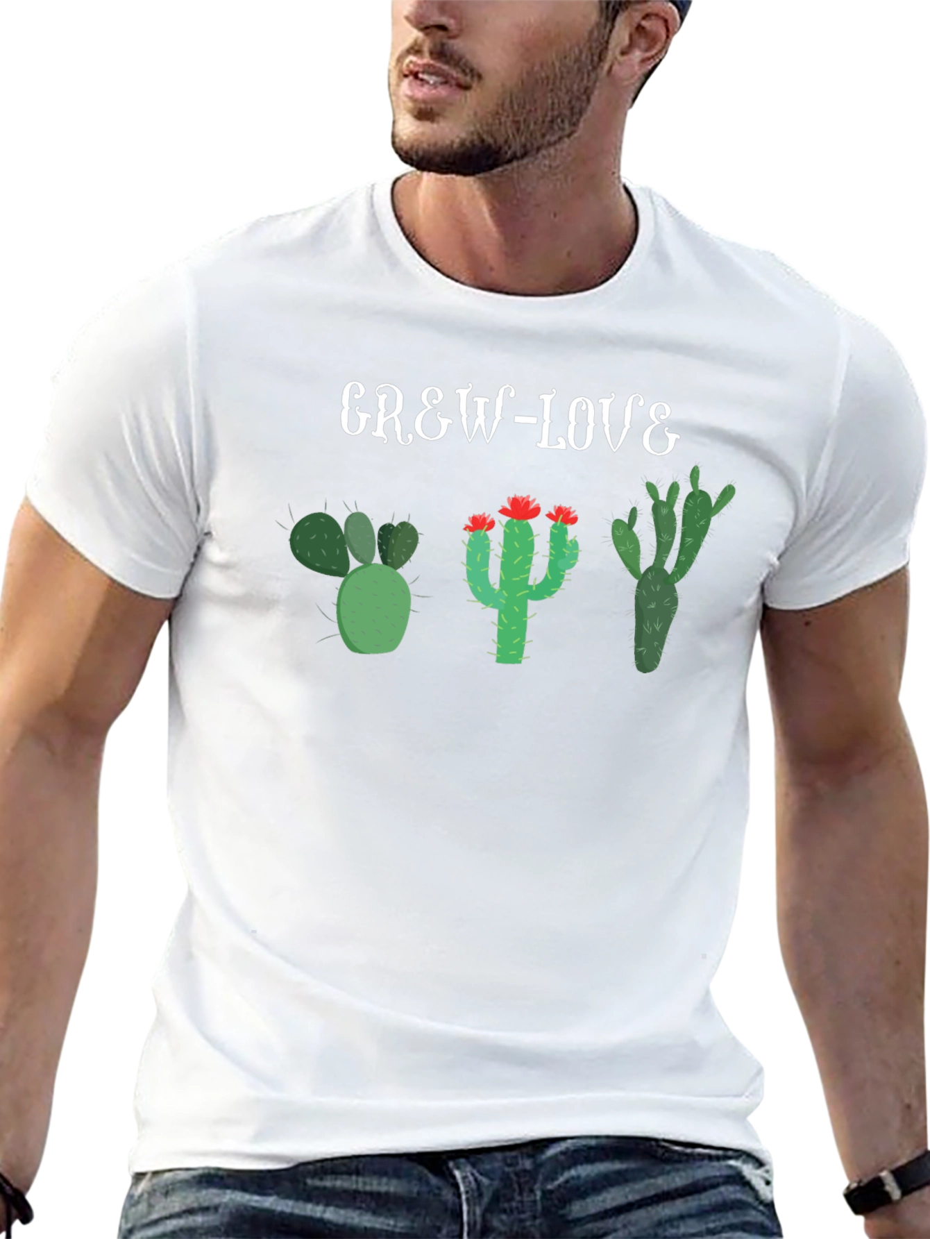 Grew Love Cactus T-Shirt - Unique Desert Plant Tee