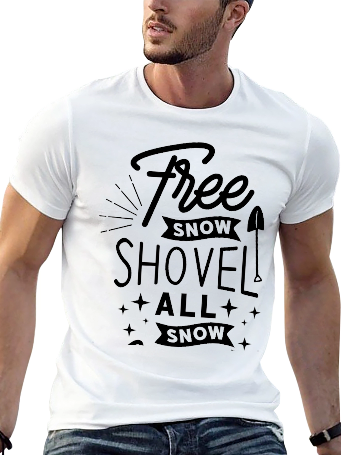 Free Snow Shovel T-Shirt - Black