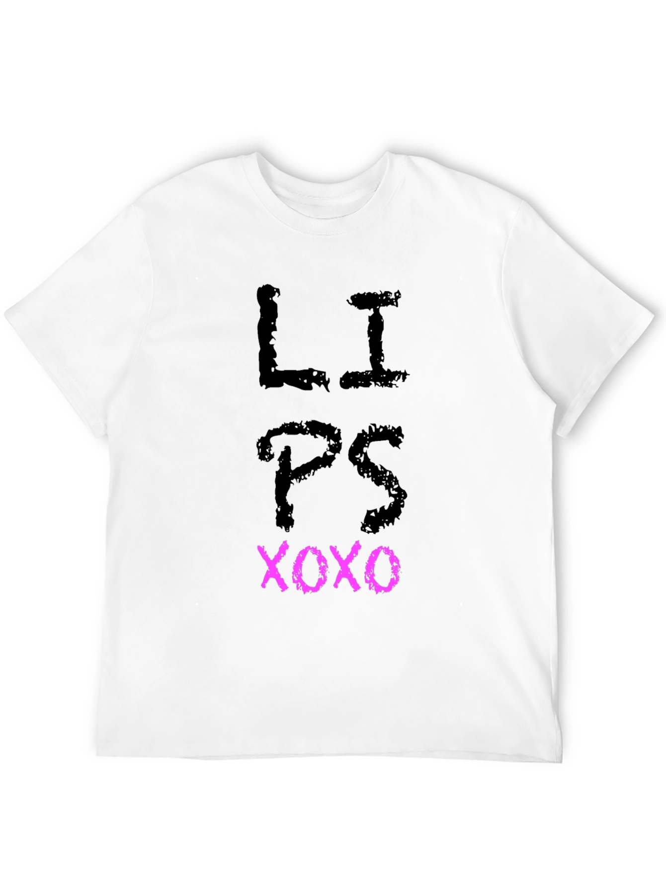 Lips XOXO Graphic Tee - Black Casual T-Shirt