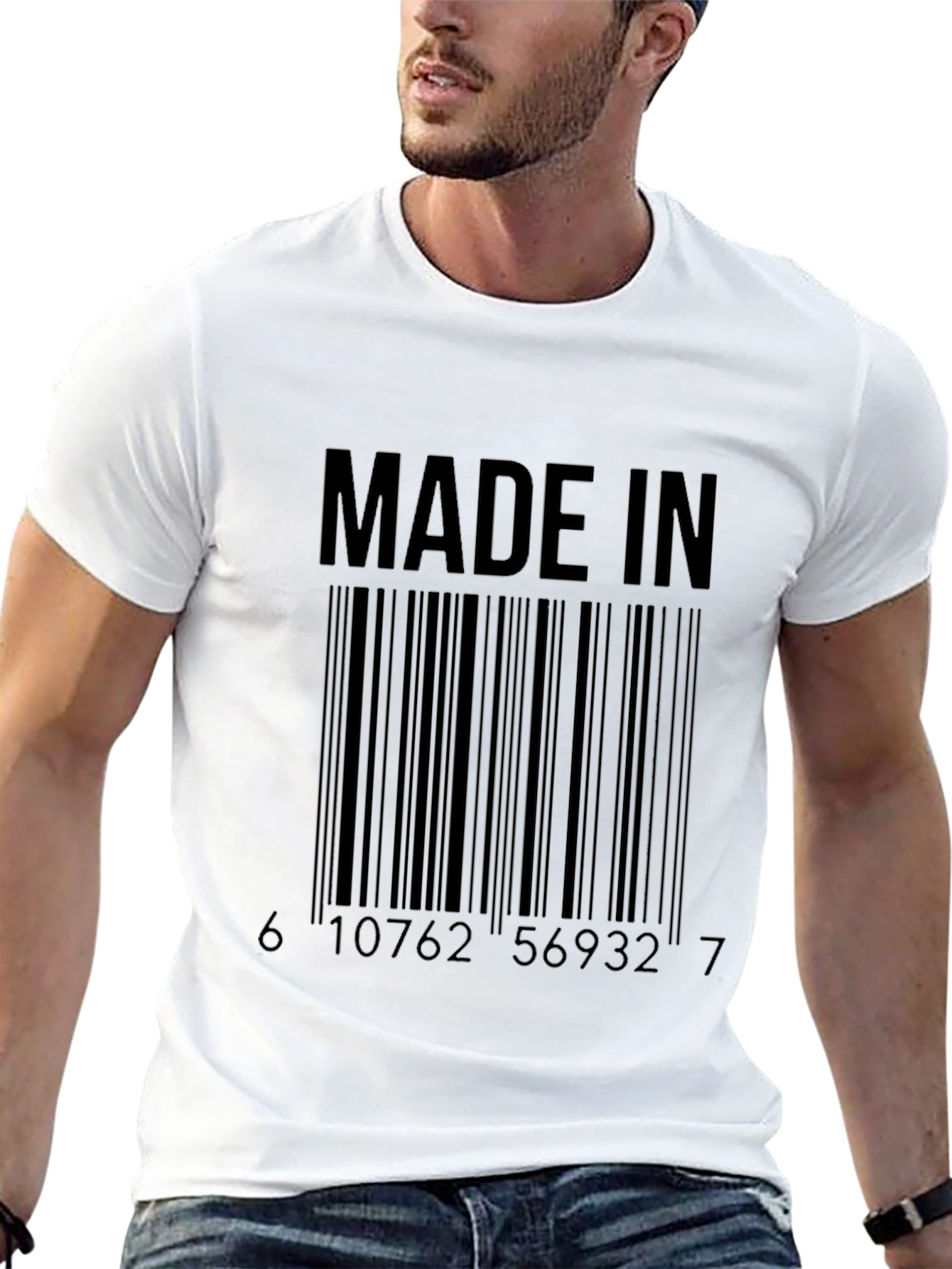 Made In Barcode Graphic Tee