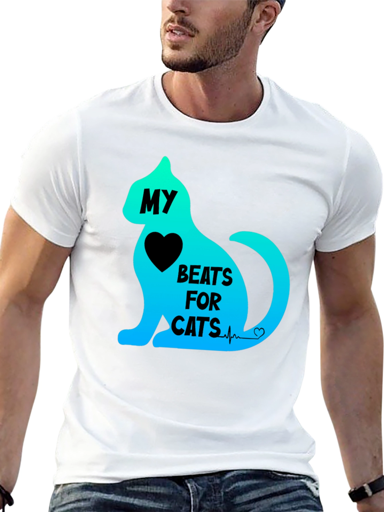 My Heart Beats For Cats Graphic Tee