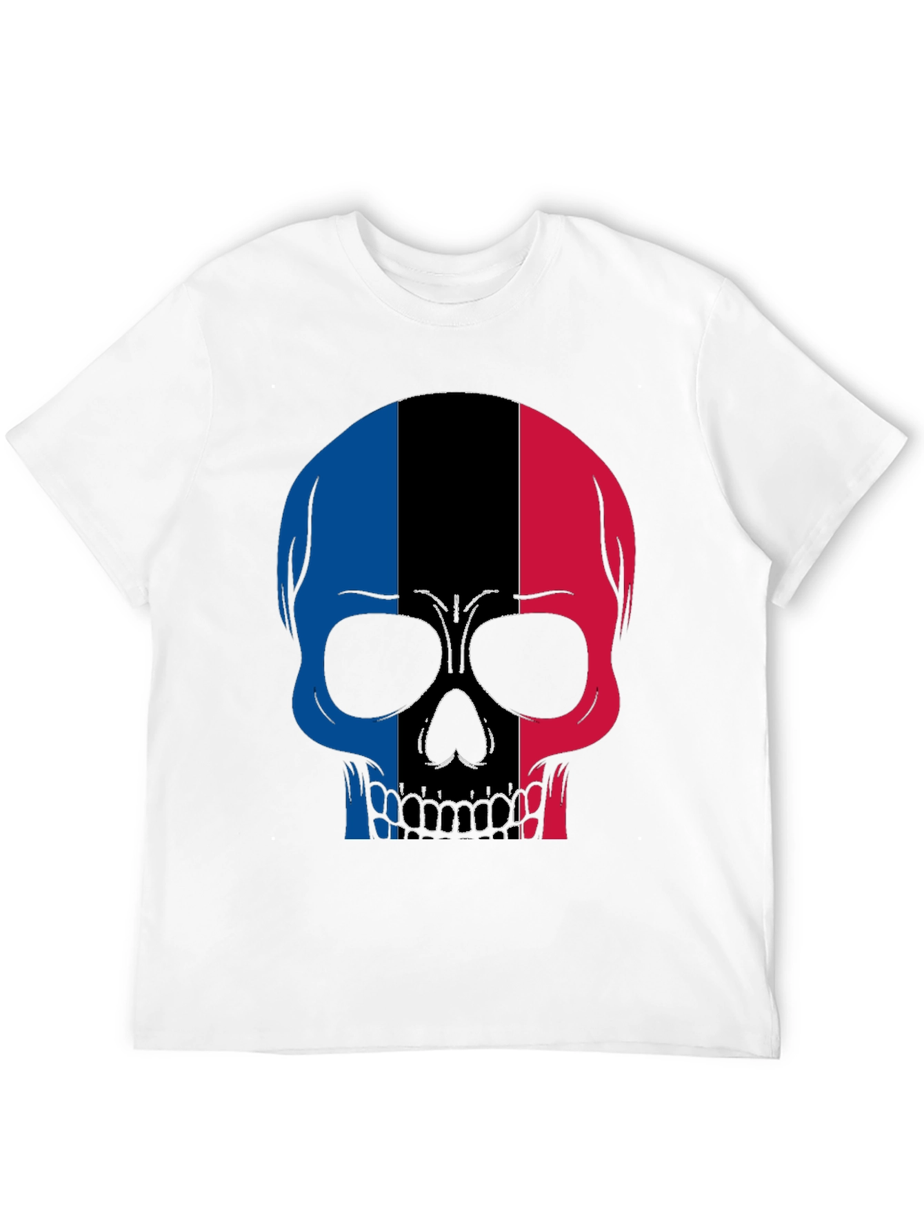 Skull France Flag Graphic T-Shirt