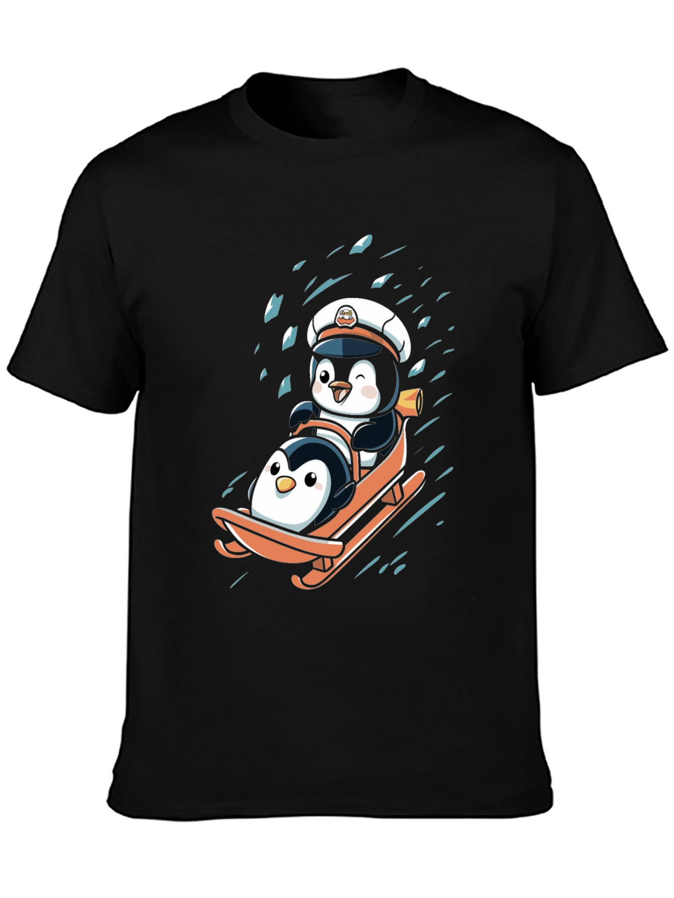 Penguin Sledding Graphic Tee
