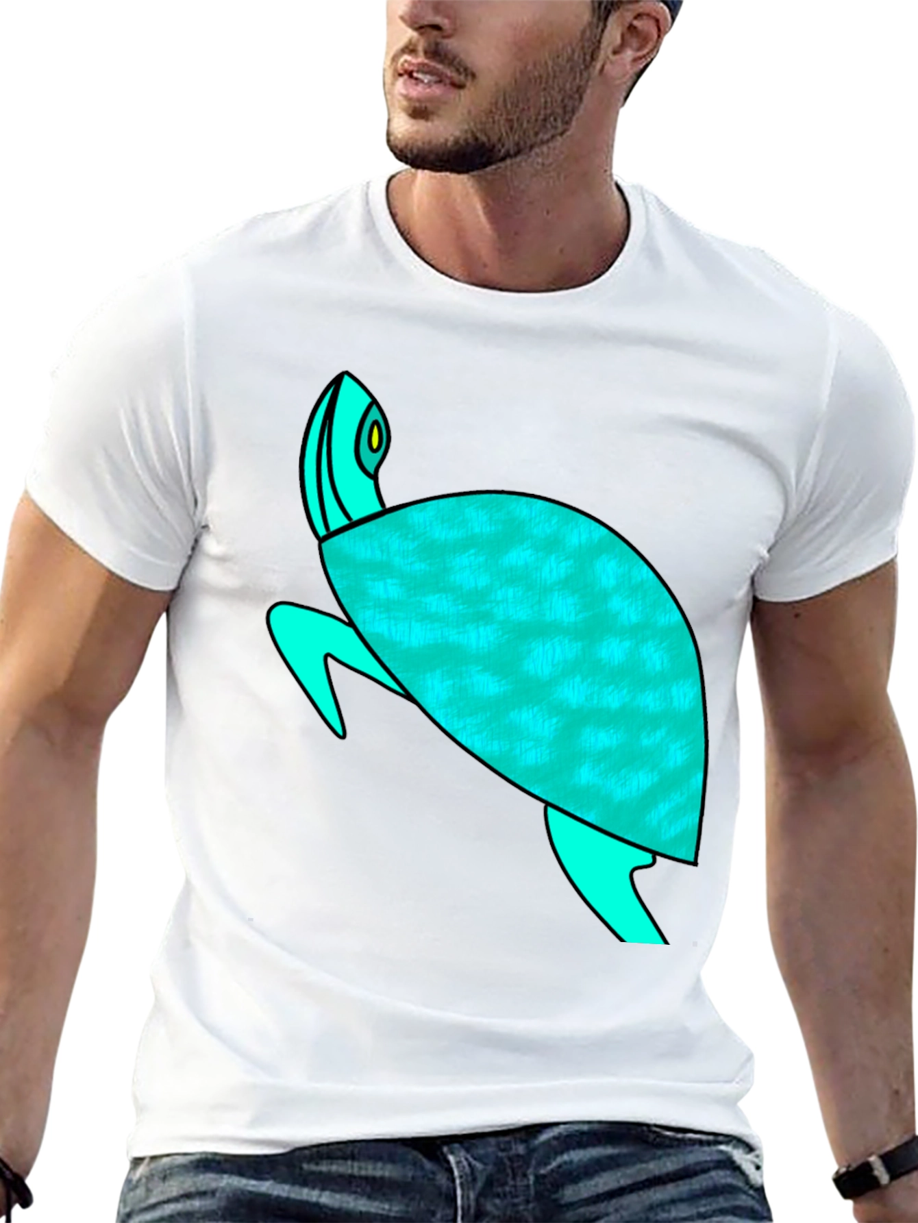 Turtle Graphic Tee - Black Cotton Comfort