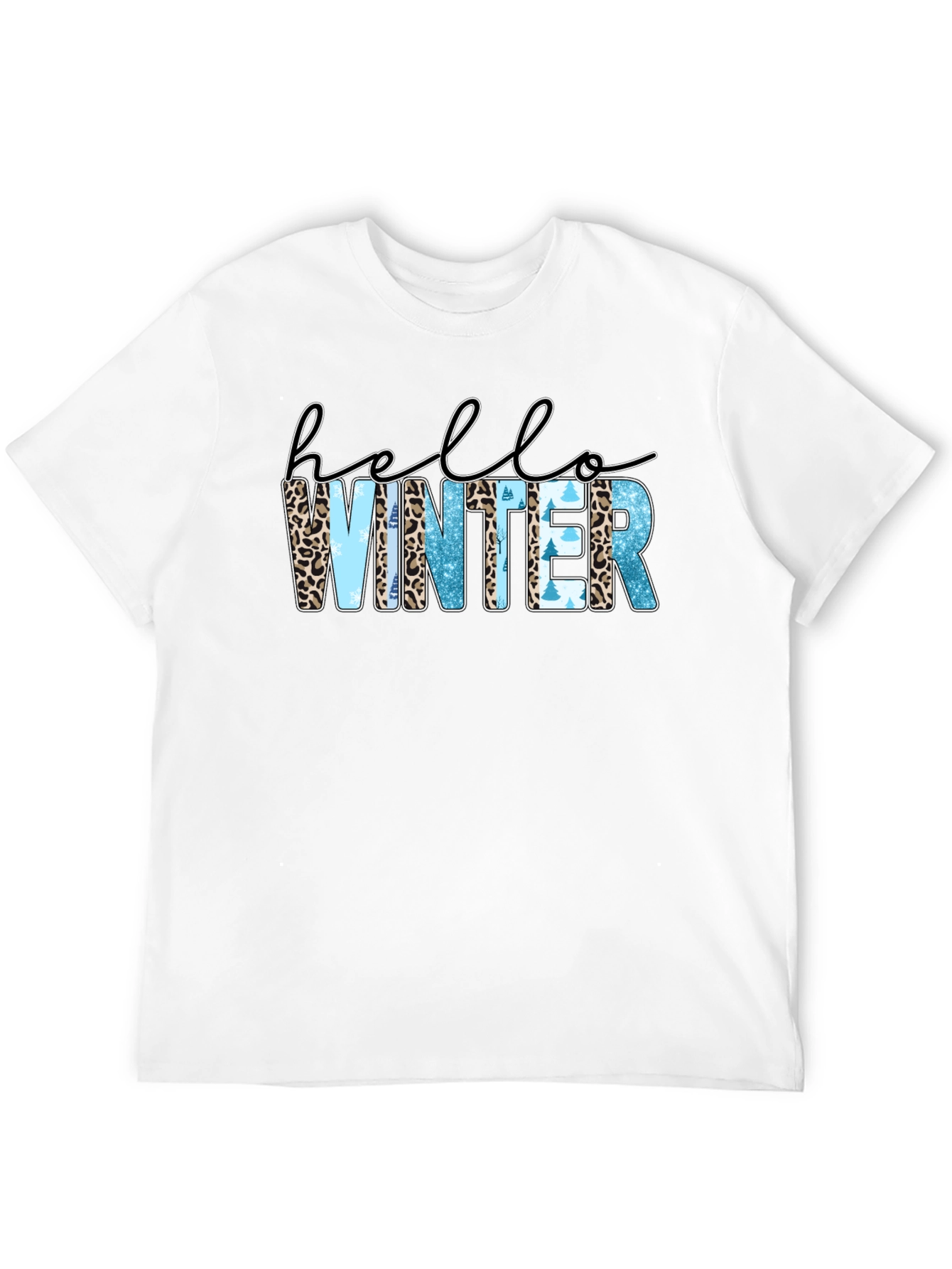 Hello Winter Black Graphic Tee