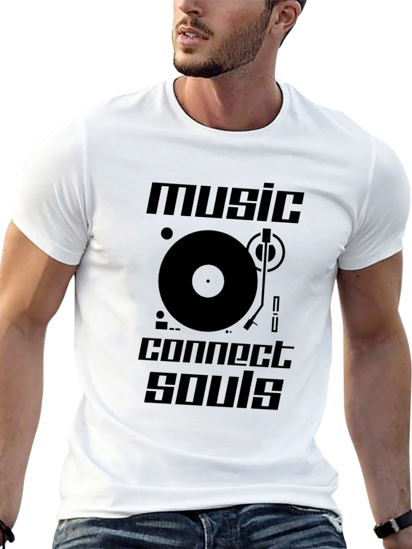 Music Connects Souls Graphic Tee - Black T-Shirt