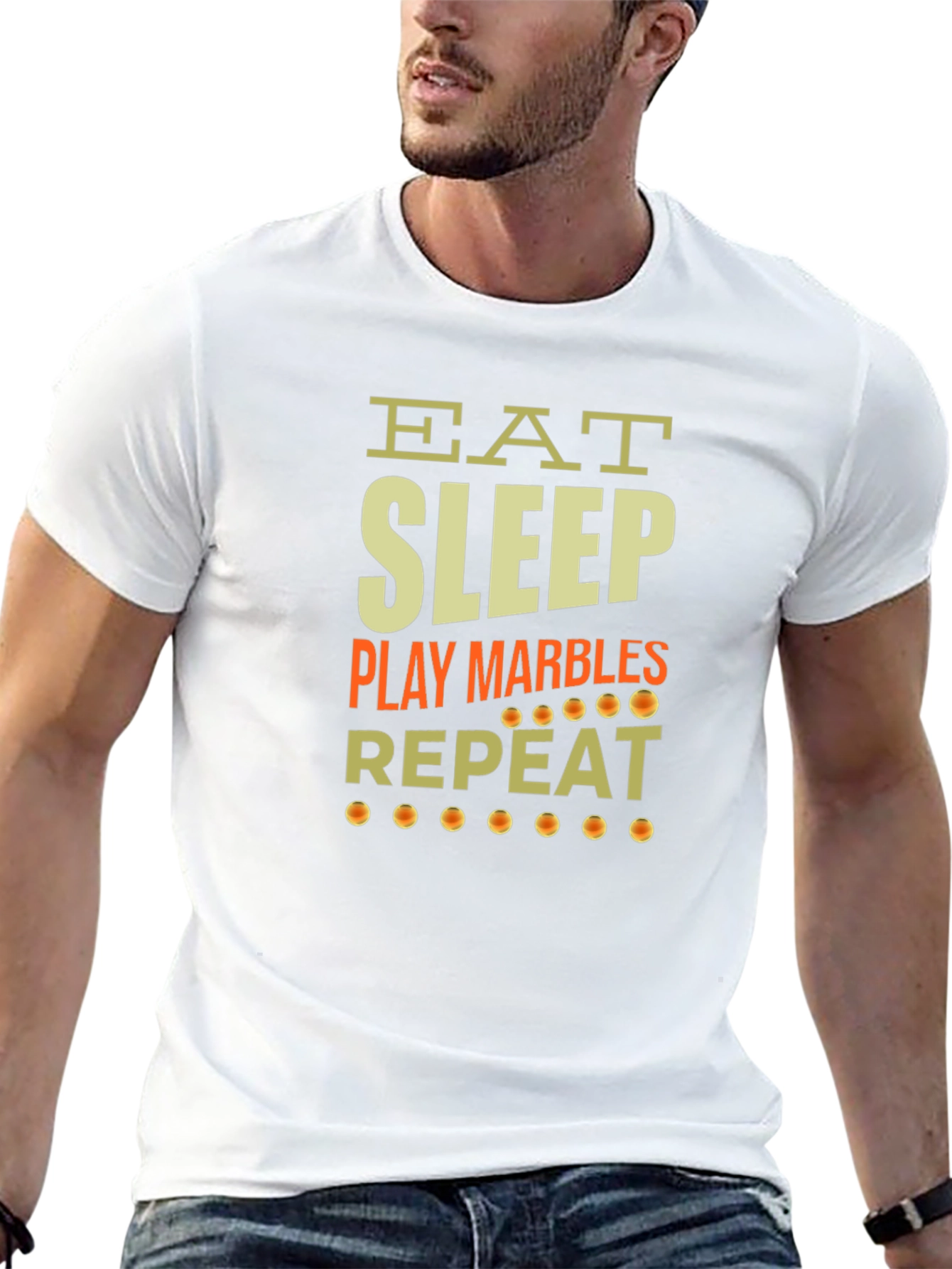 Eat Sleep Play Marbles Repeat Graphic Tee