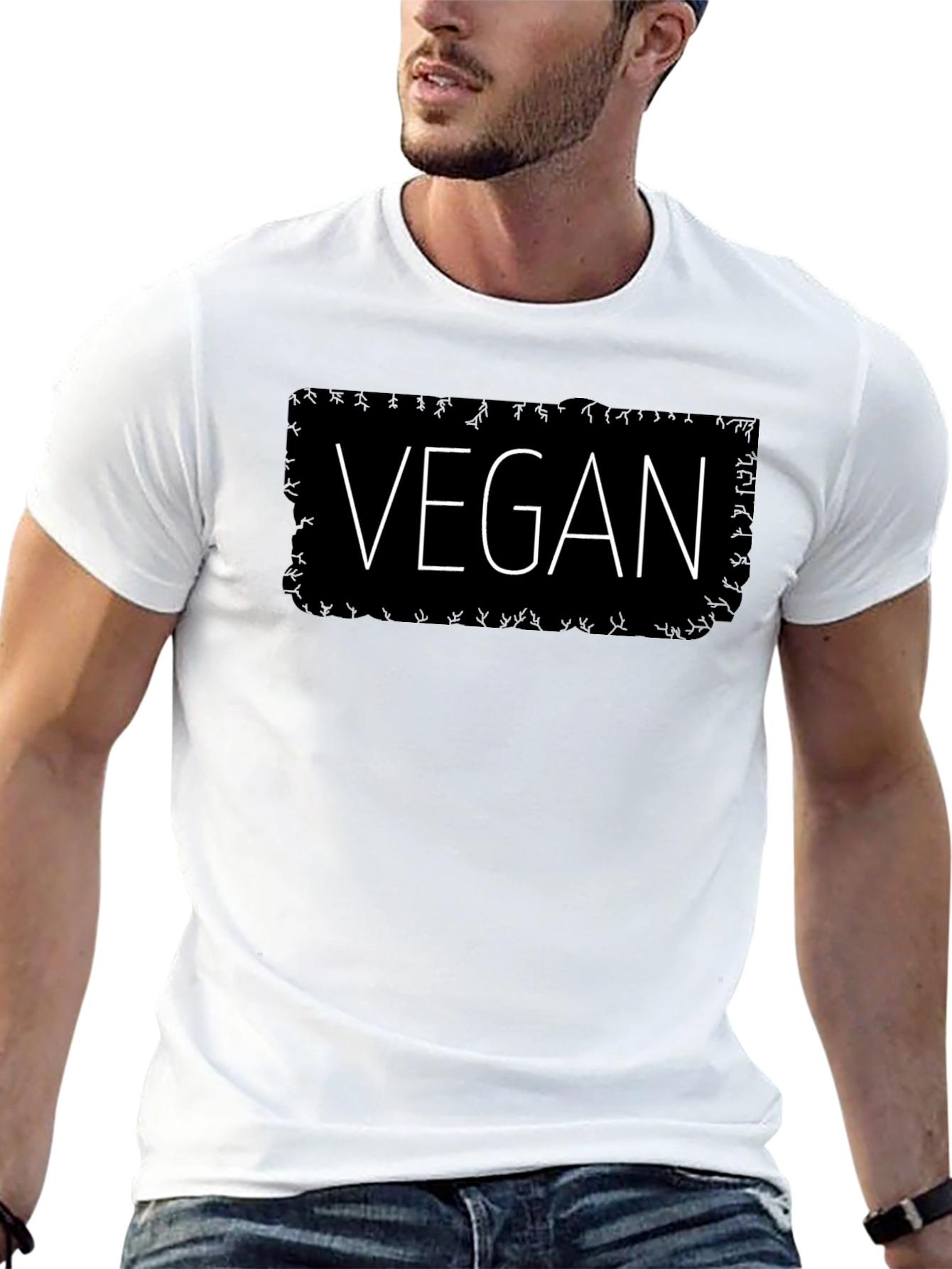 Vegan Statement T-Shirt - Classic Black Crew Neck Tee