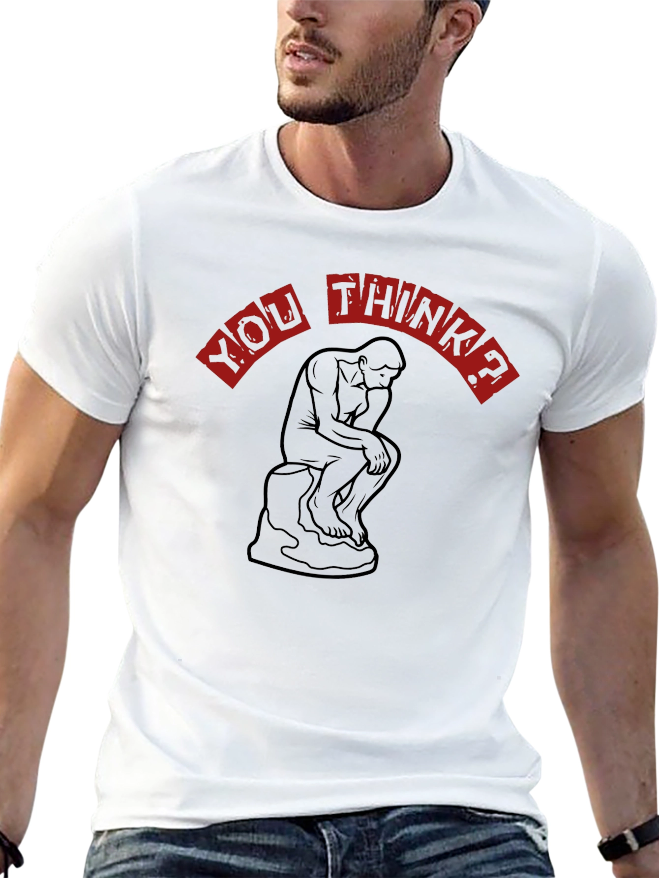 Thinker Graphic Tee - Black Unisex T-Shirt