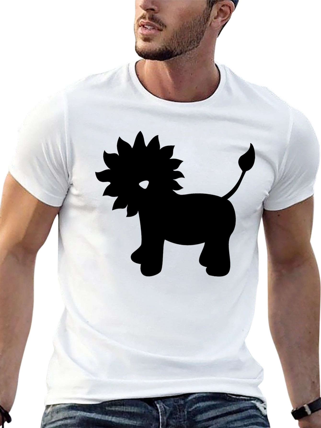 Black Lion Graphic Tee - Soft Cotton Blend