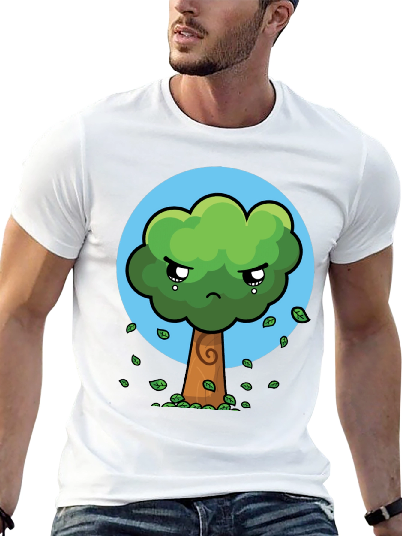 Sad Tree Graphic Tee - Nature Lovers Black T-Shirt