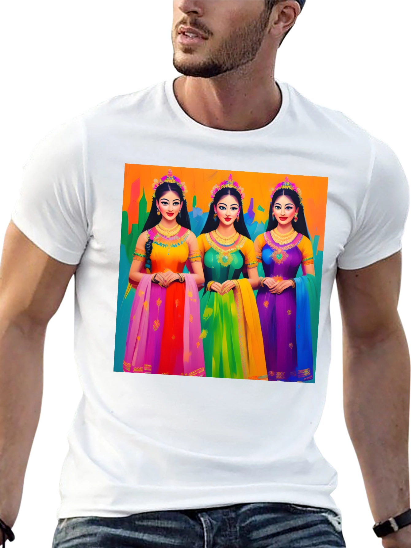 Vibrant Indian Princess Graphic T-Shirt