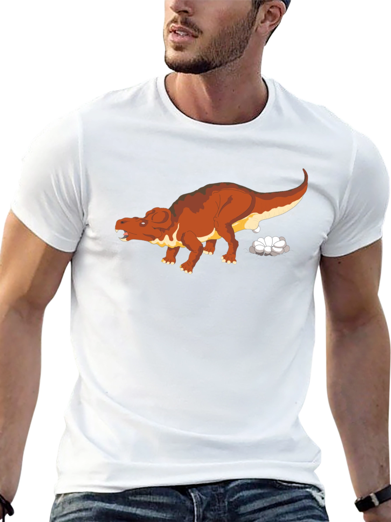 Dinosaur Graphic Print Black T-Shirt