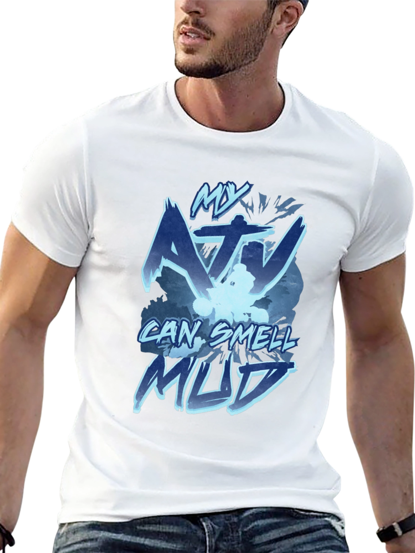 My ATV Can Smell Mud Black T-Shirt