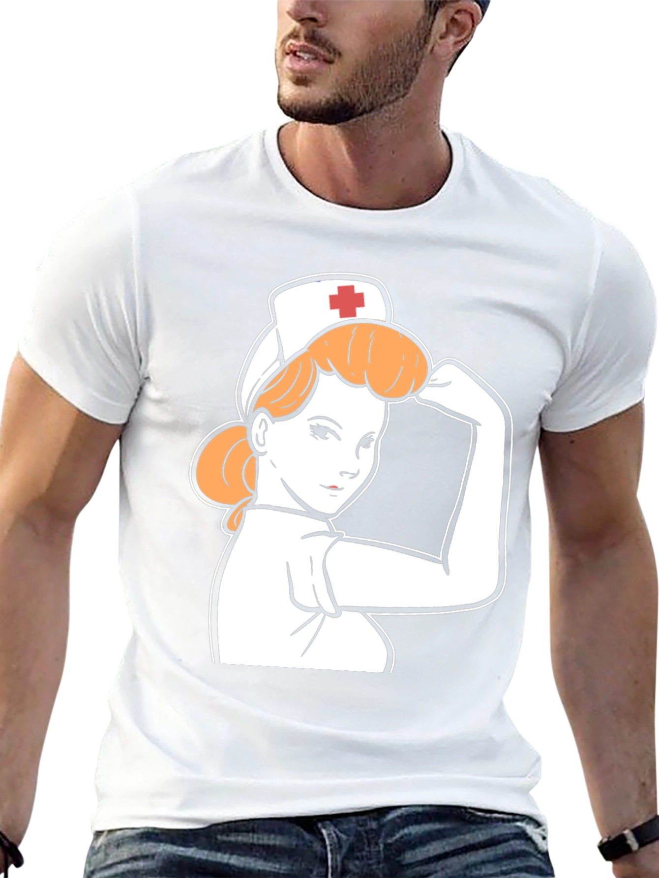 Retro Nurse Power T-Shirt - Black