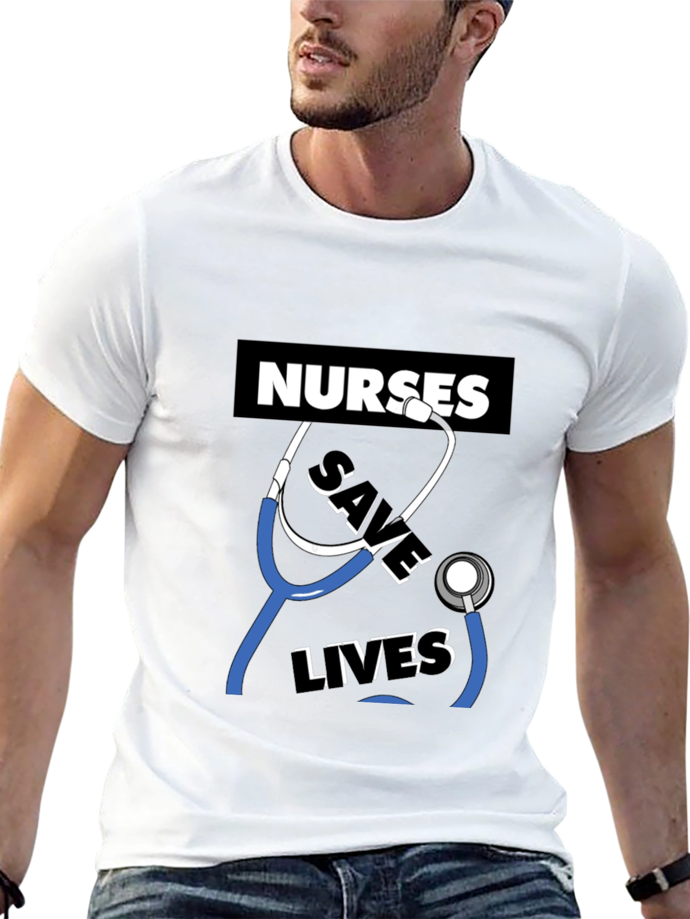 Nurses Save Lives Graphic Tee - Black