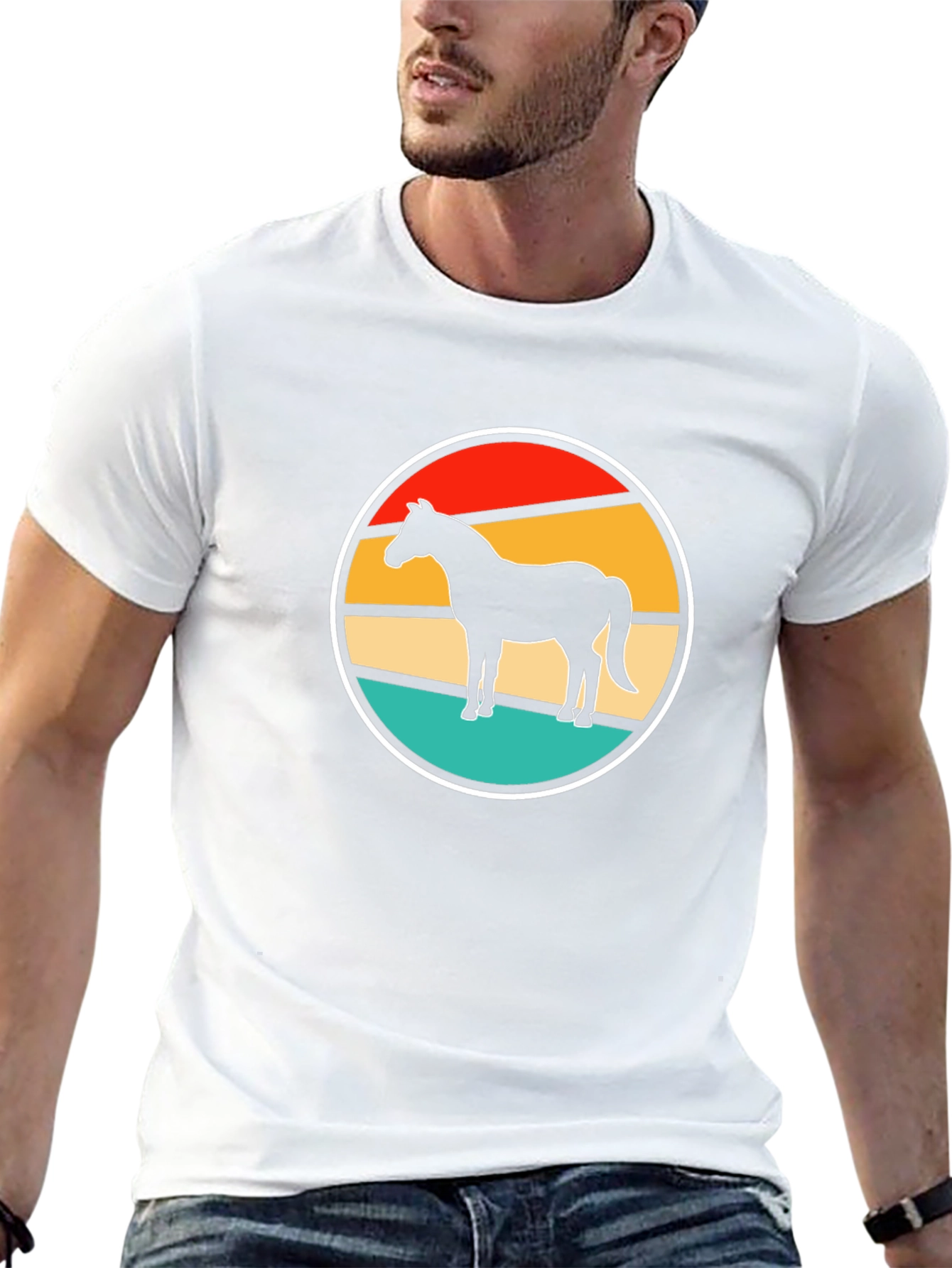 Retro Horse Graphic Tee - Stylish Black T-Shirt